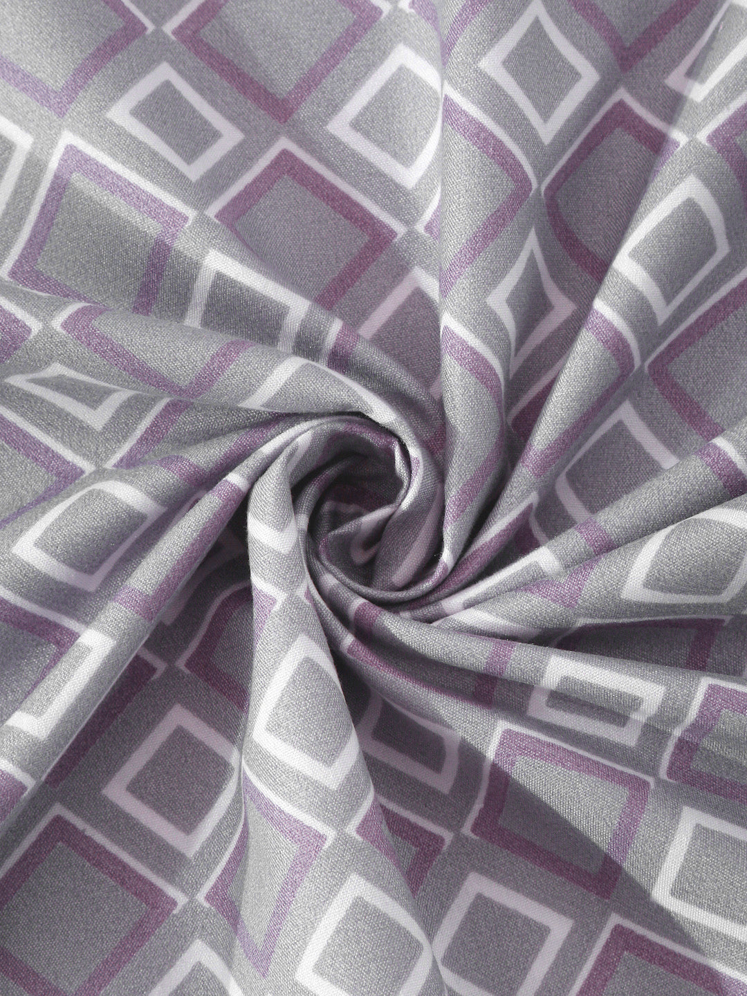 Klotthe Multi Geometric 300 TC Cotton Blend Double Bedsheet with 2 Pillow covers