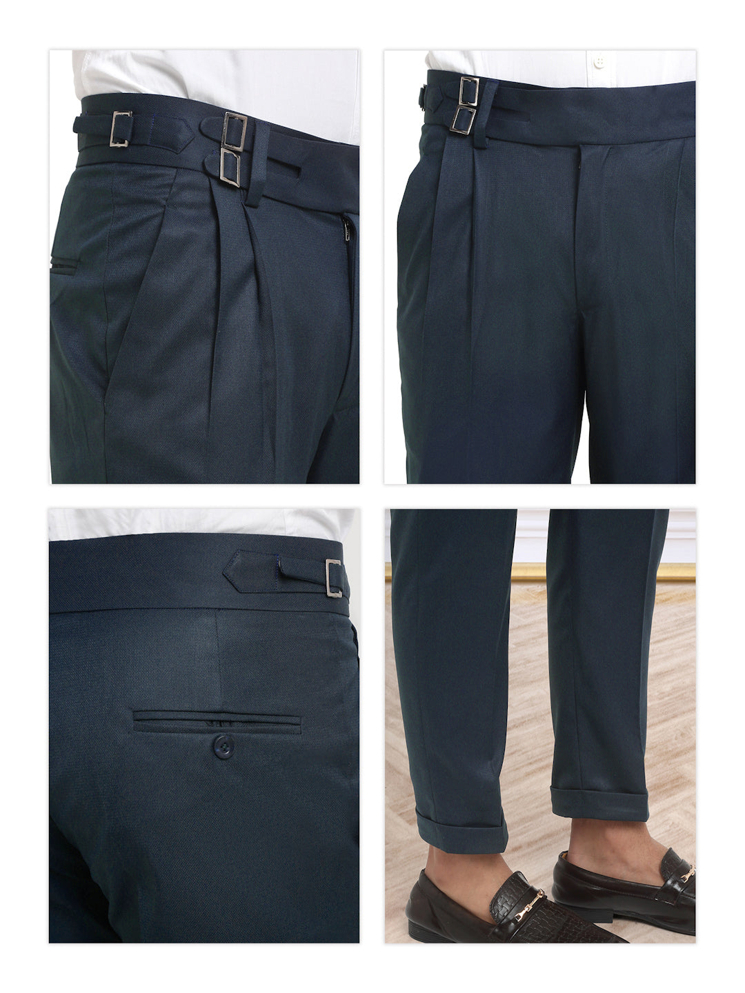 Italian Style Formal Gurkha Pant-NavyBlue