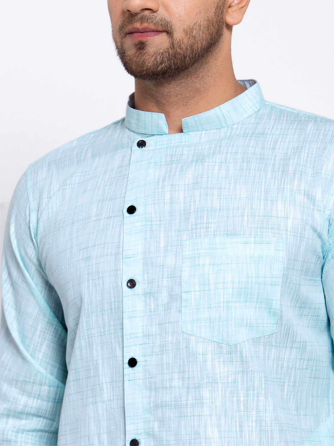 KLOTTHE SkyBlue Cotton Solid Kurta