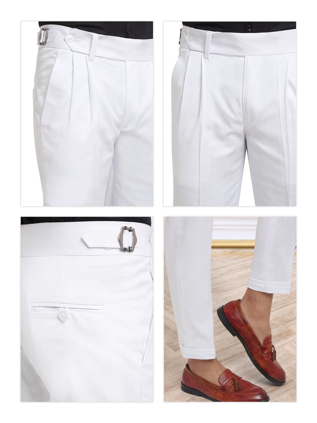 Italian Style Formal Gurkha Pant-White