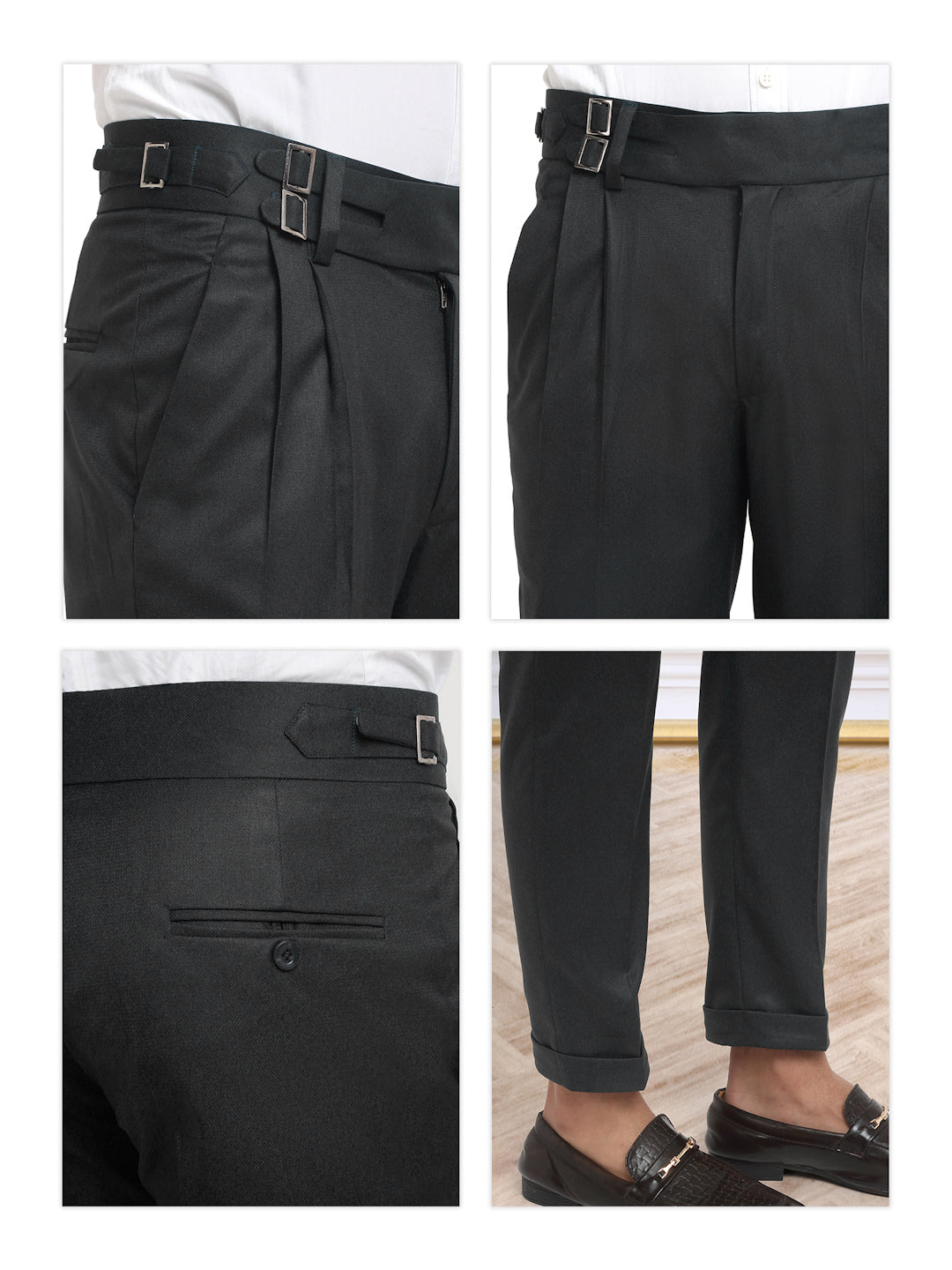 Italian Style Formal Gurkha Pant-Black