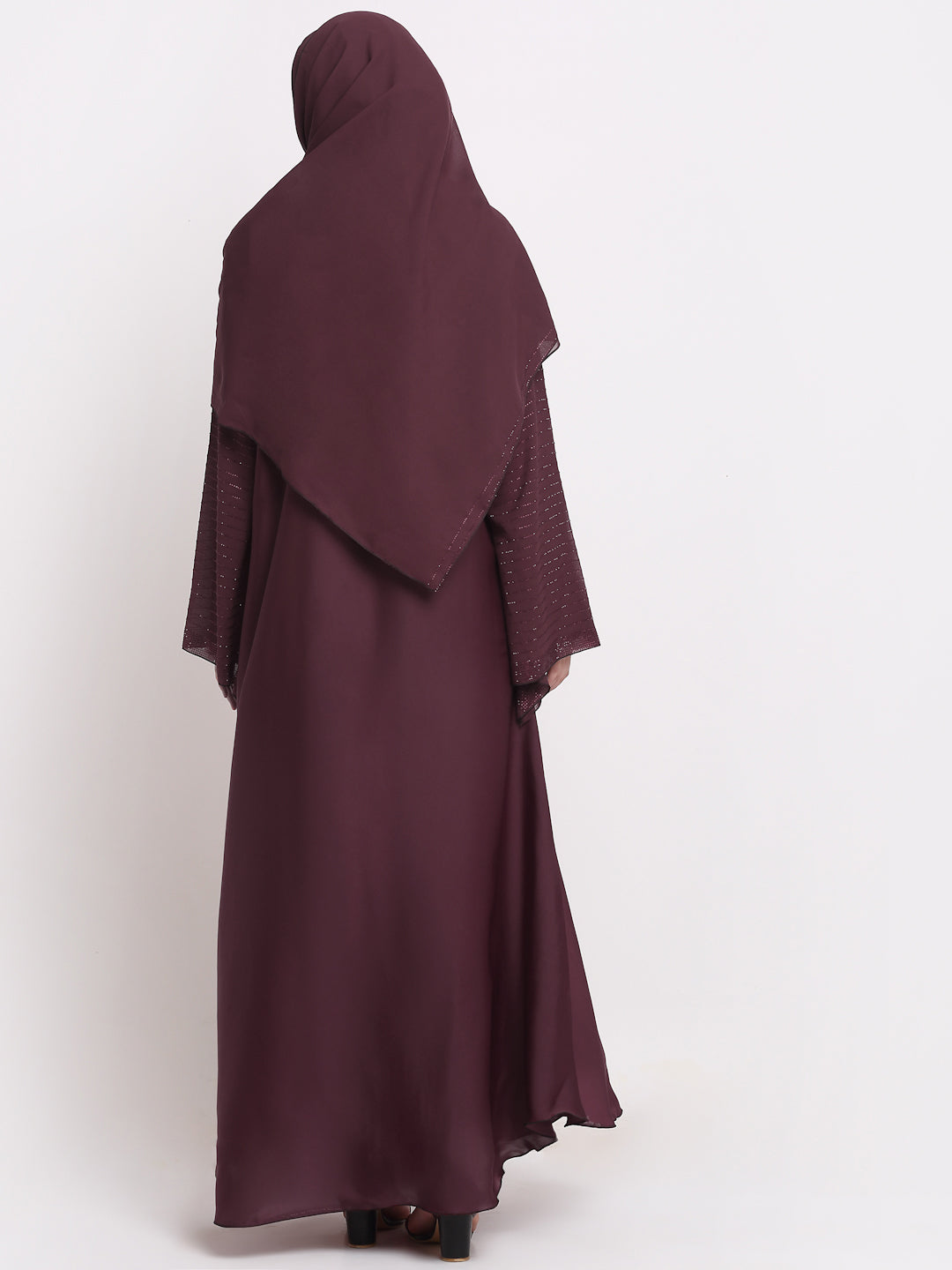 Klotthe Women Maroon Solid Burqa With Scarf