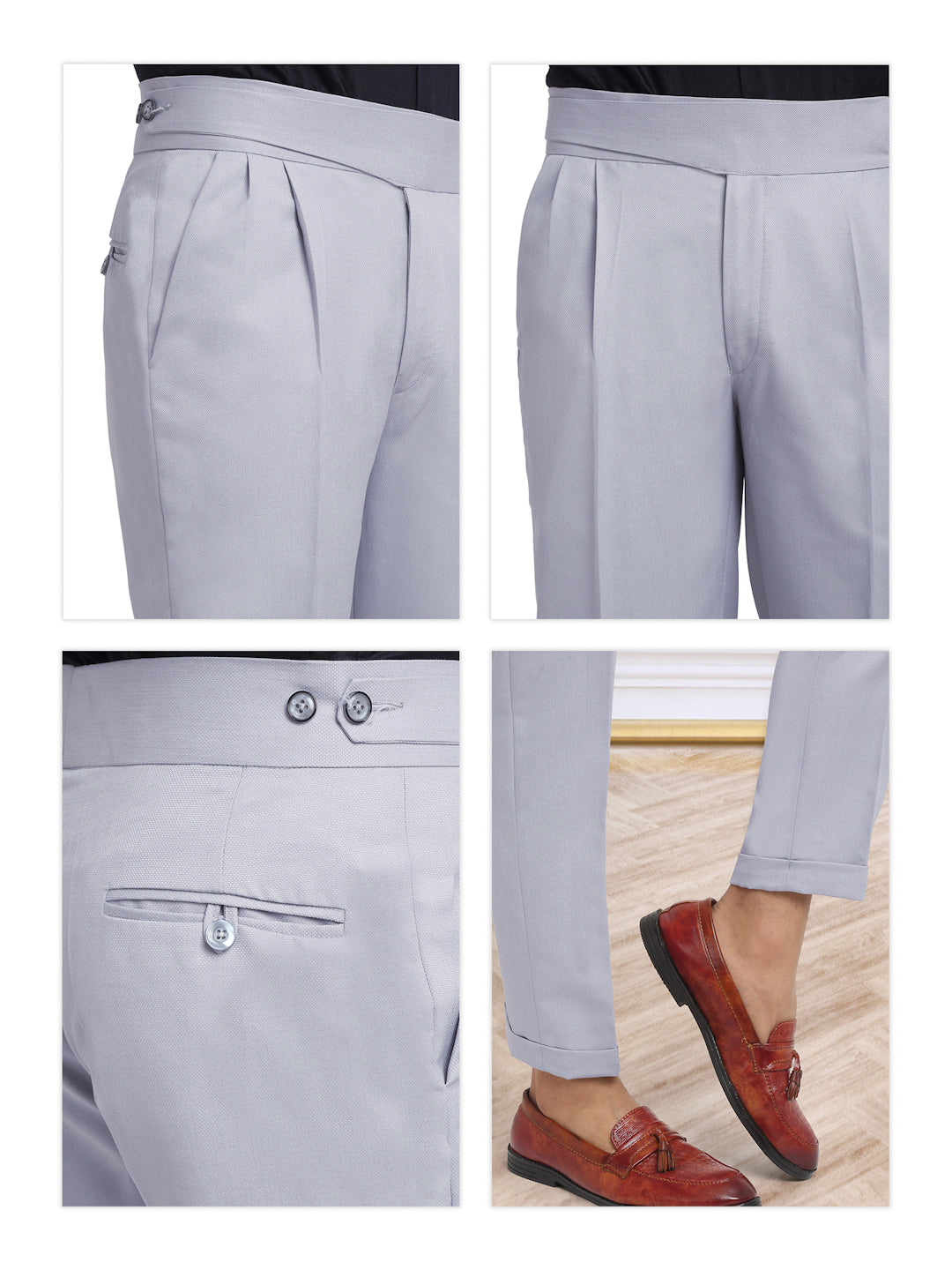 Italian Style Formal Gurkha Pant-Grey