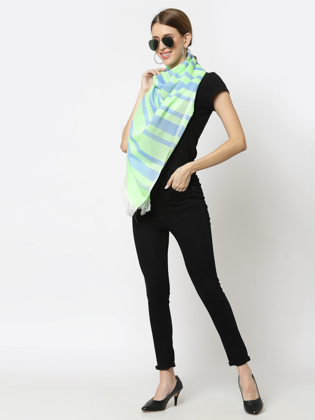 Klotthe Women MultiColor Striped Cotton Stole