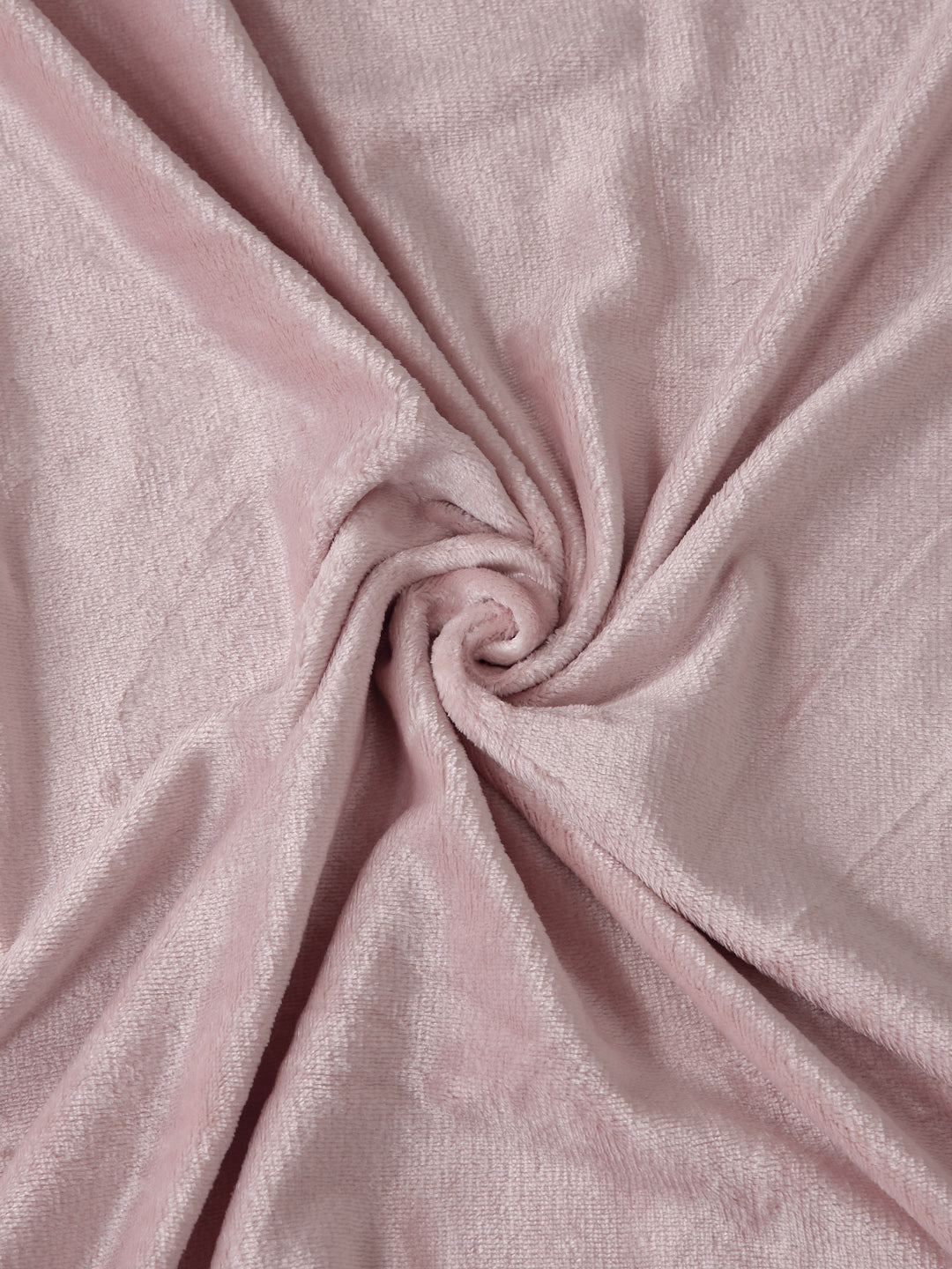 Klotthe Light Pink Solid Woolen Fitted Double Bed Sheet with 2 Pillow Covers