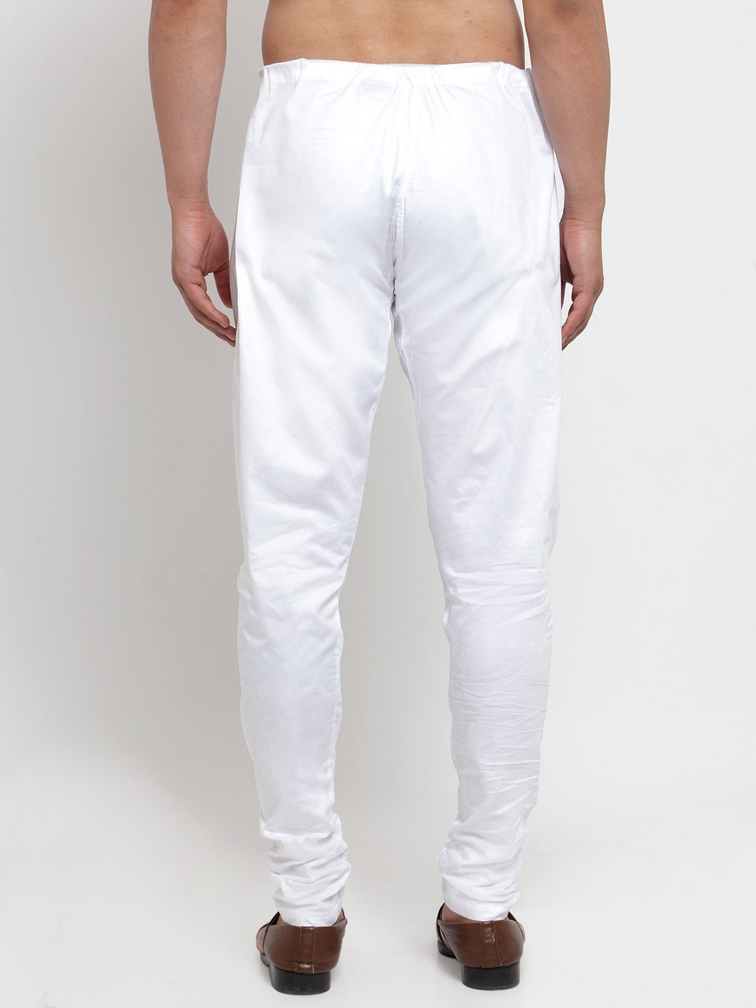 KLOTTHE White Cotton Solid Pyjama