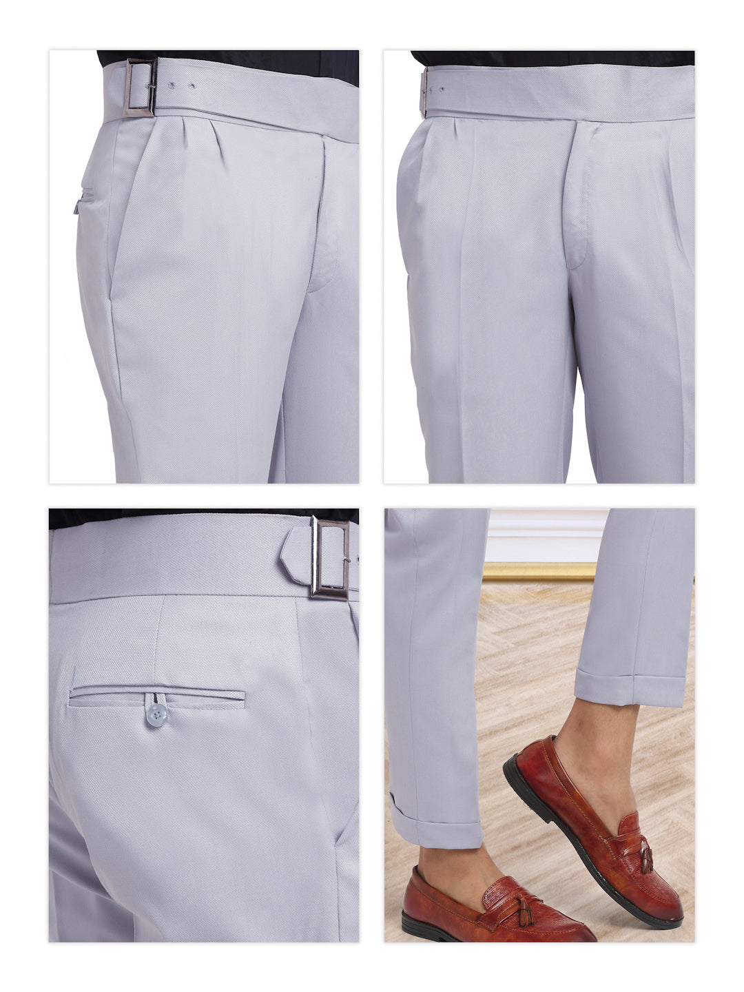 Italian Style Formal Gurkha Pant-Grey