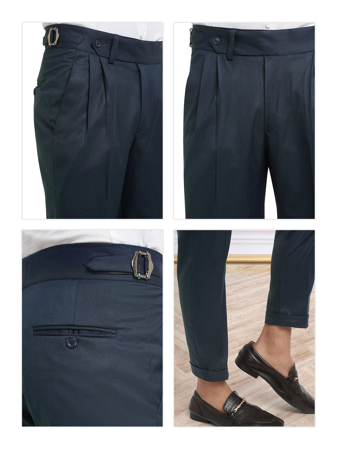 Italian Style Formal Gurkha Pant-NavyBlue