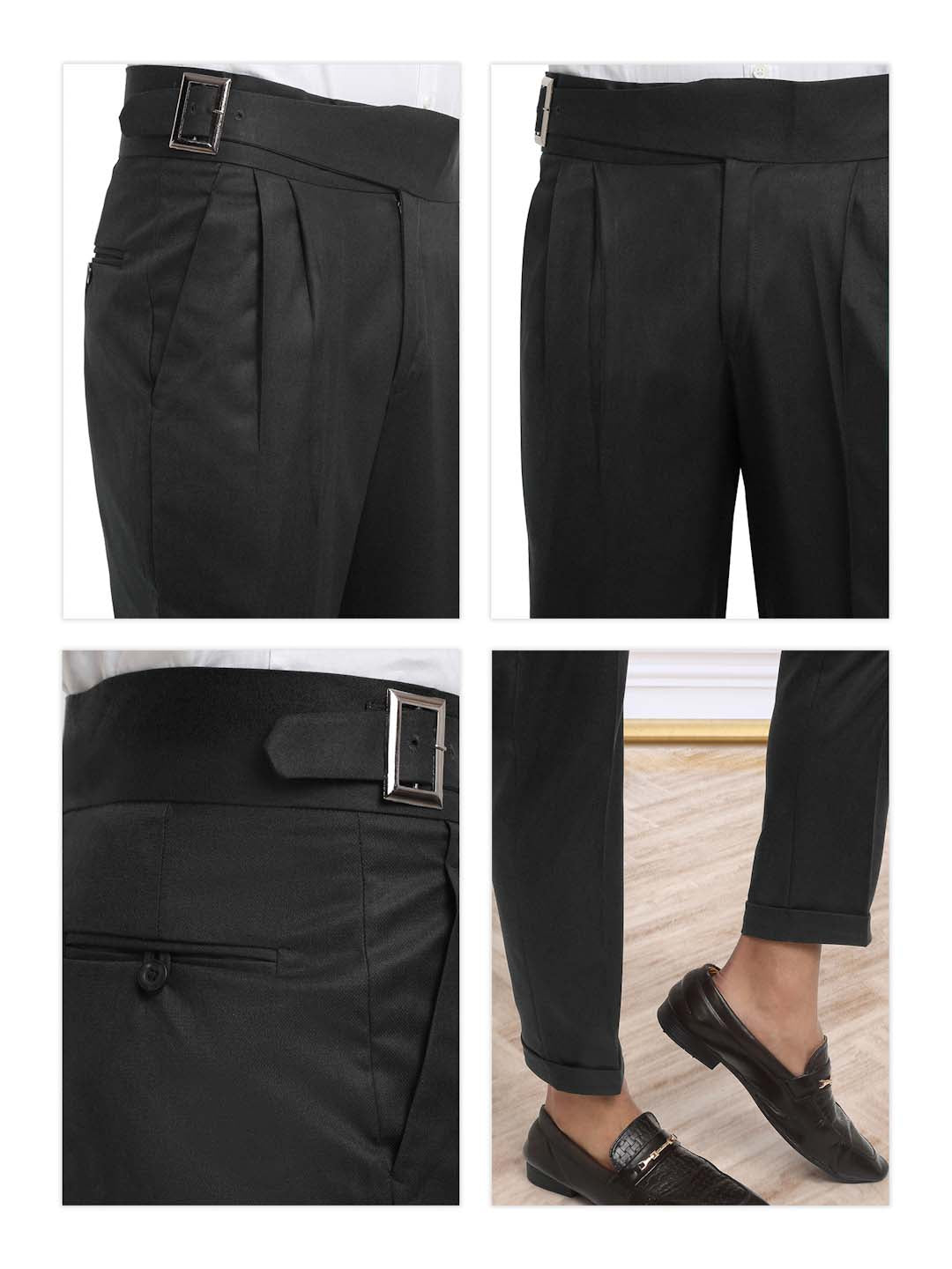 Italian Style Formal Gurkha Pant-Black