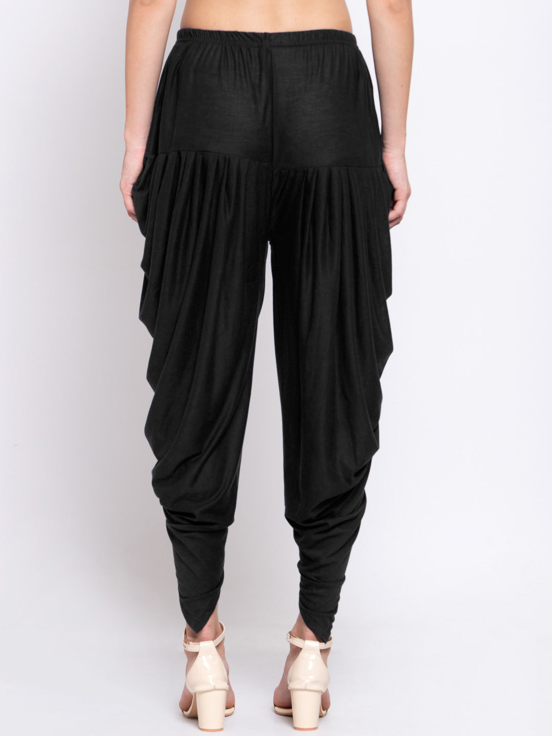 KLOTTHE Black Viscose Rayon Solid Dhoti Salwar