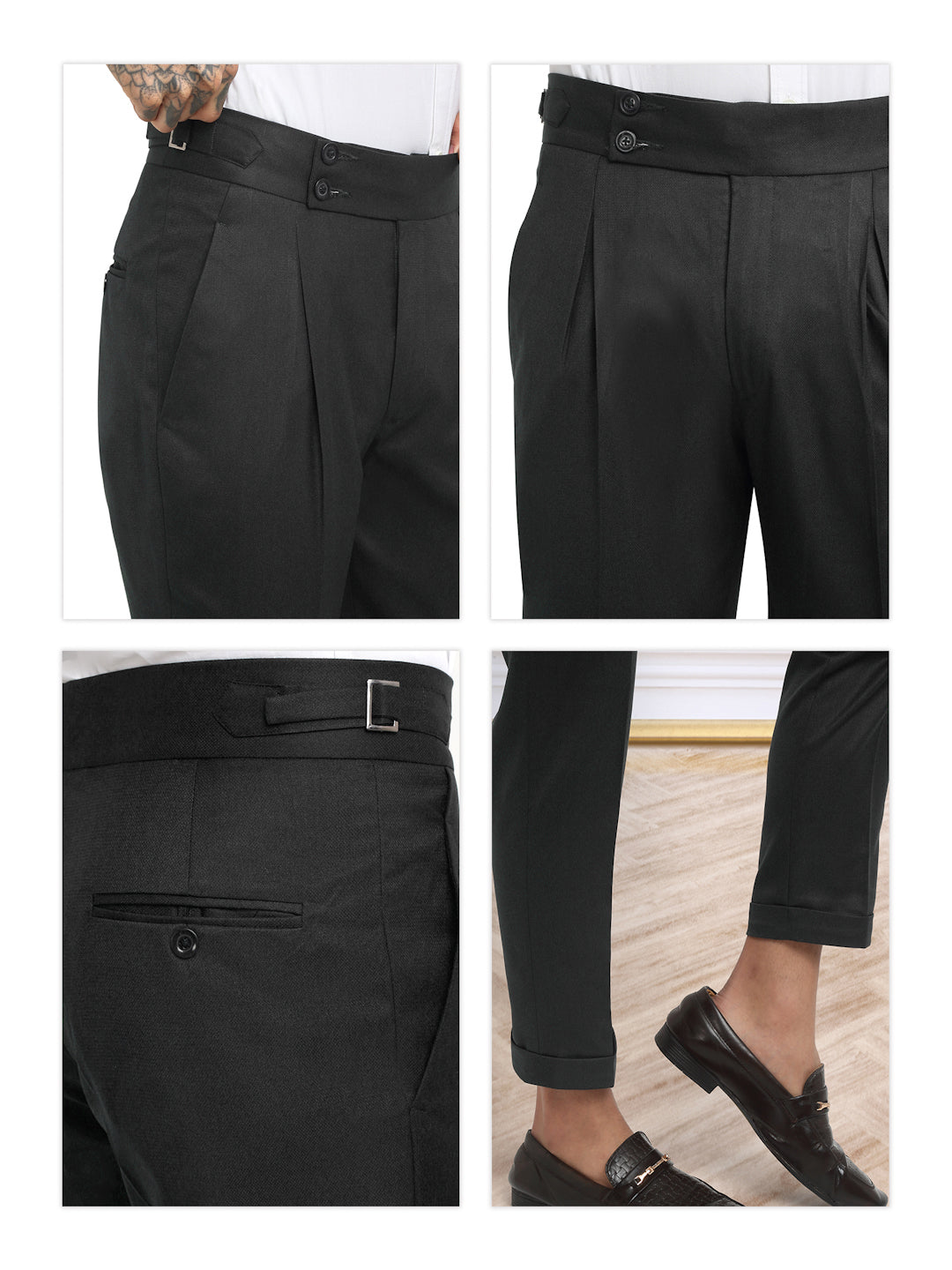 Italian Style Formal Gurkha Pant-Black