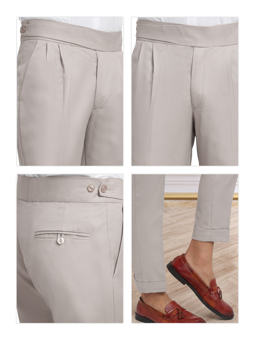 Italian Style Formal Gurkha Pant-Beige