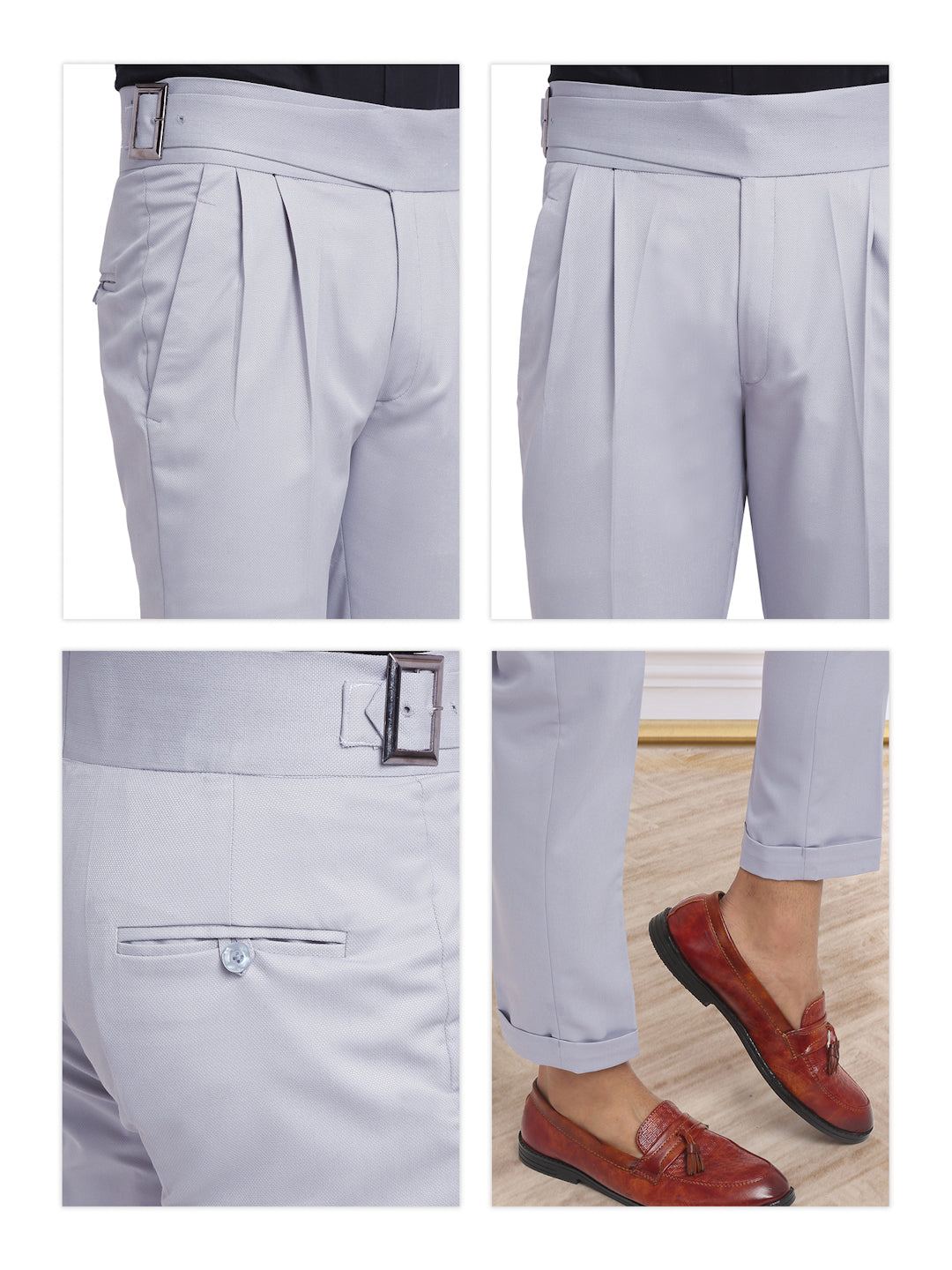 Italian Style Formal Gurkha Pant-Grey