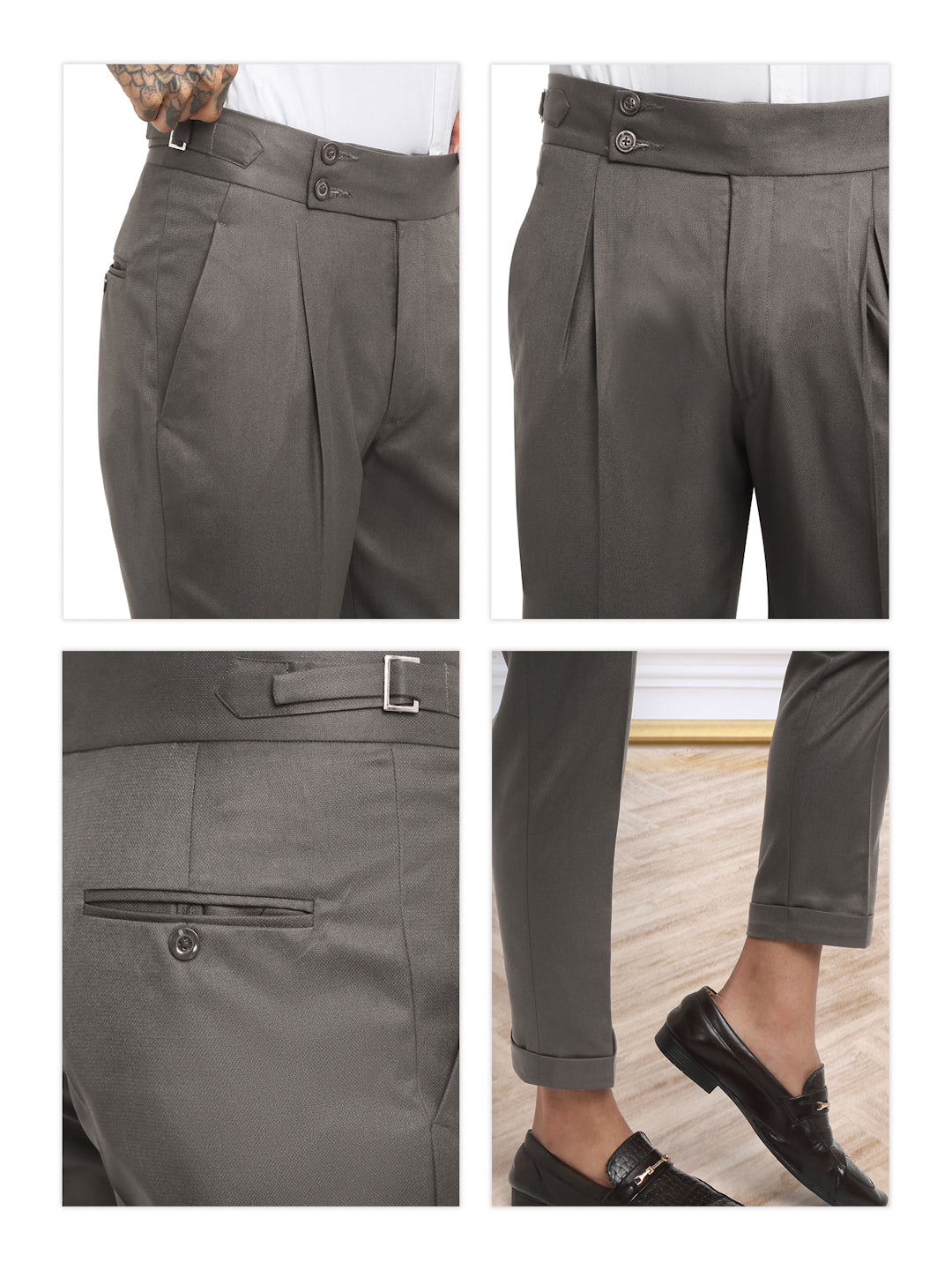 Italian Style Formal Gurkha Pant-Brown