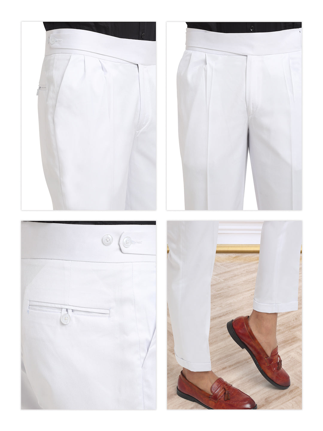 Italian Style Formal Gurkha Pant-White