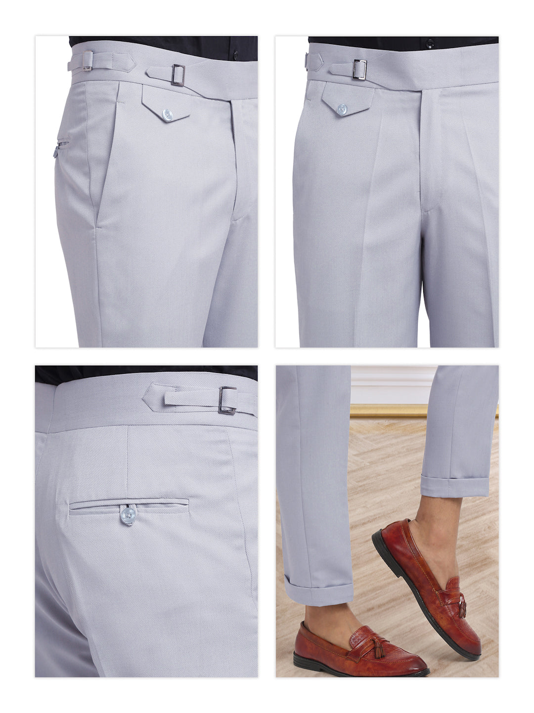 Italian Style Formal Gurkha Pant-Grey