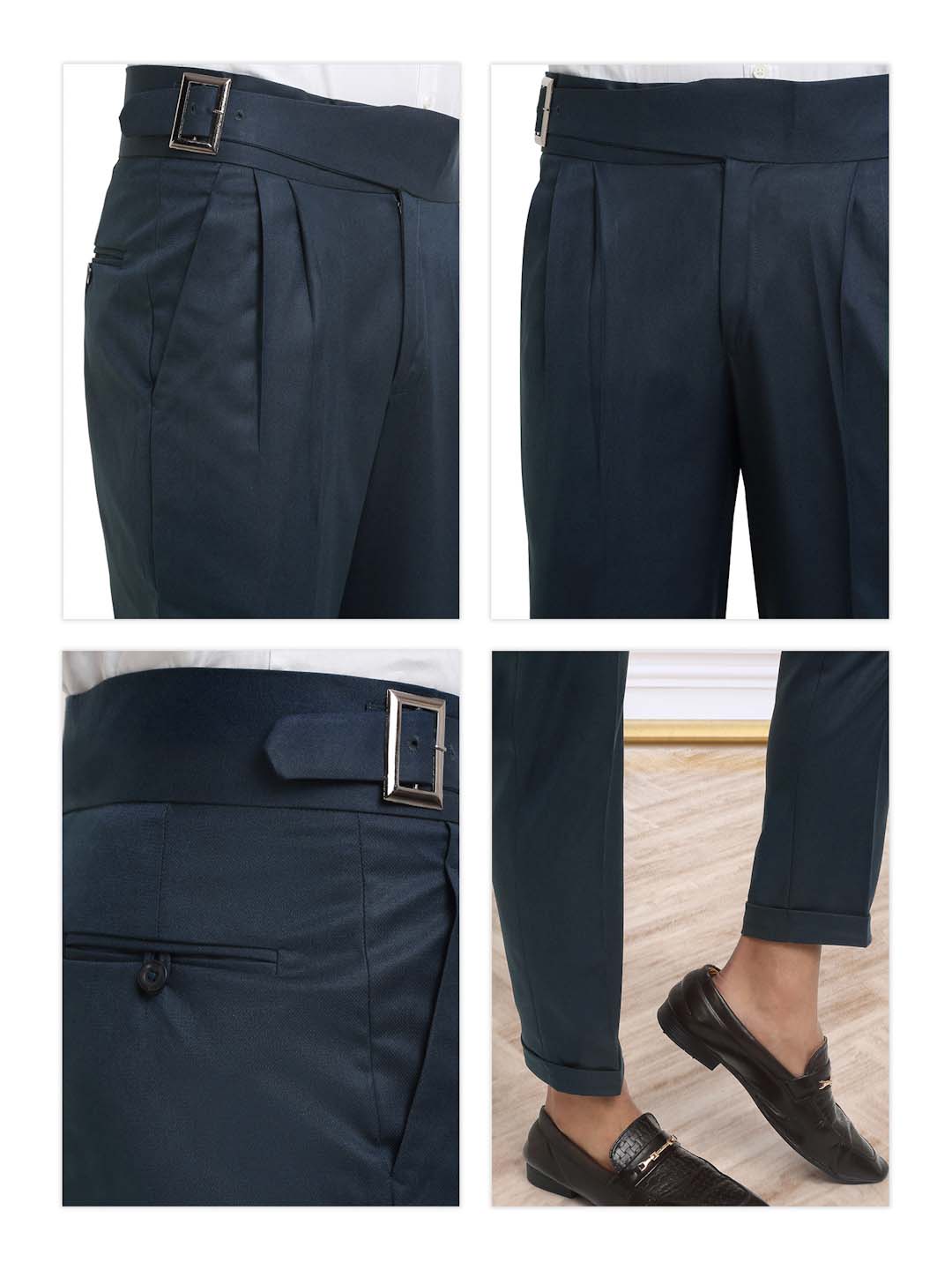 Italian Style Formal Gurkha Pant-NavyBlue