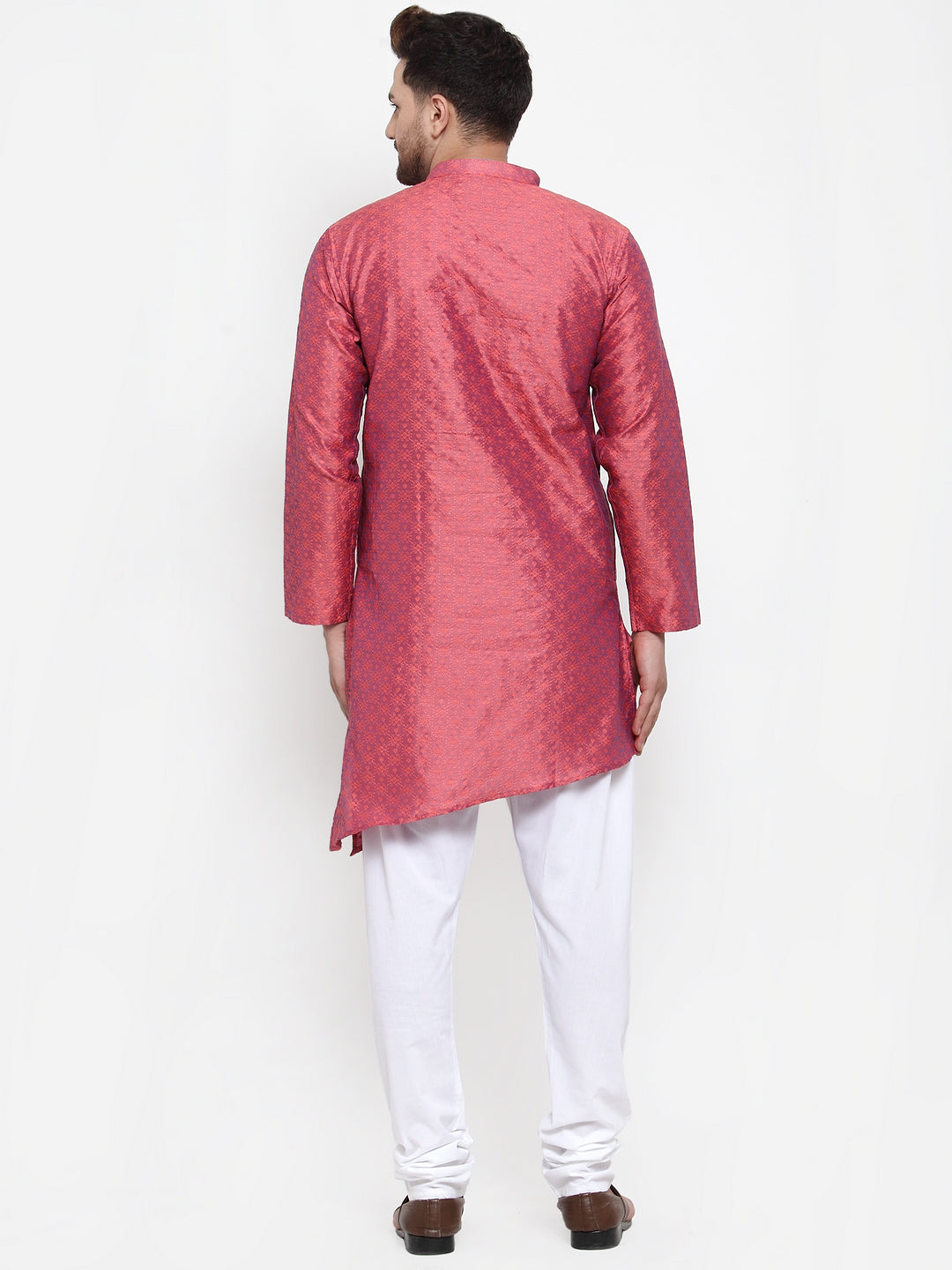 KLOTTHE Magenta Cotton Self Design Kurta With Pyjama