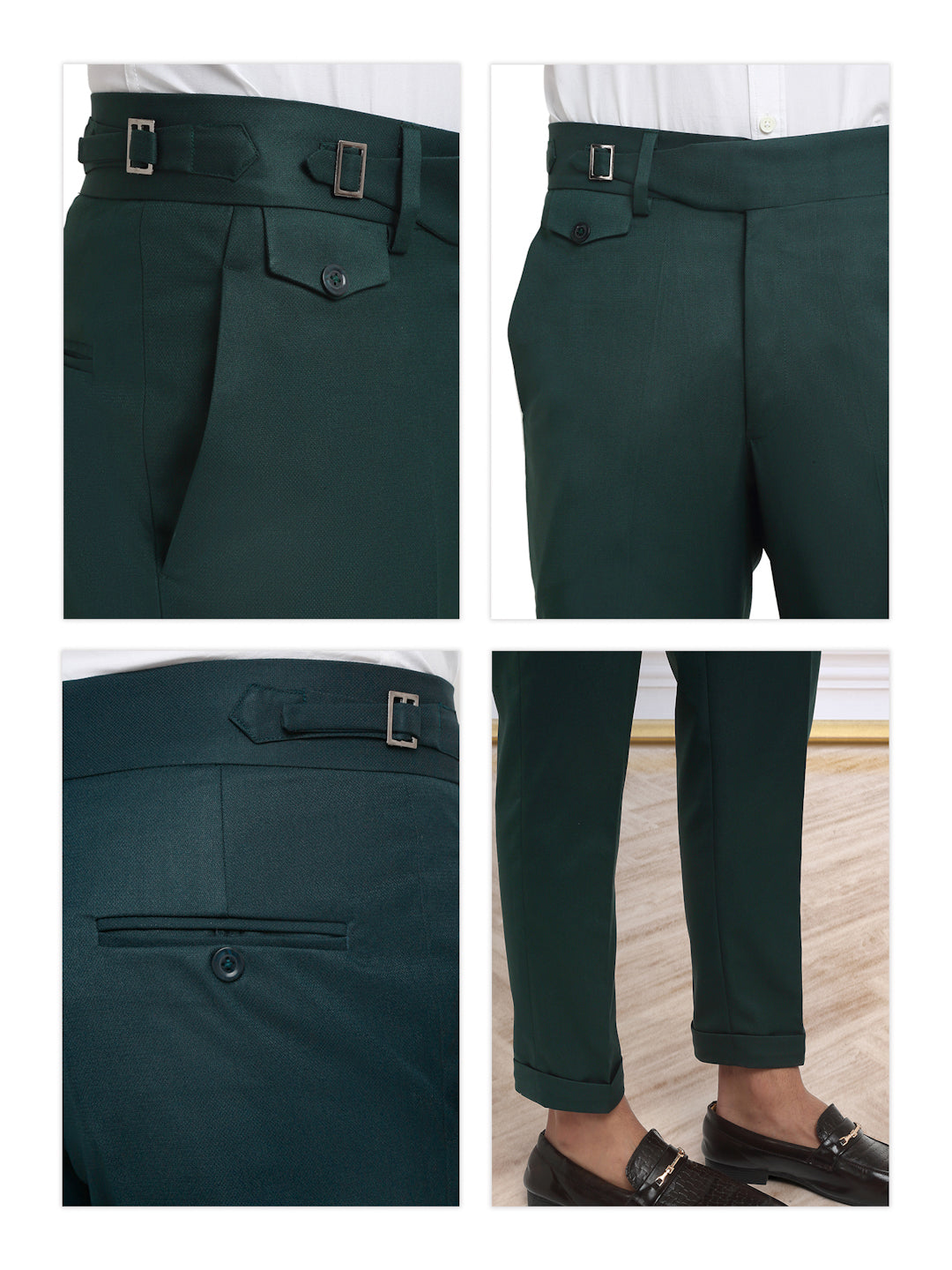 Italian Style Formal Gurkha Pant-BottleGreen