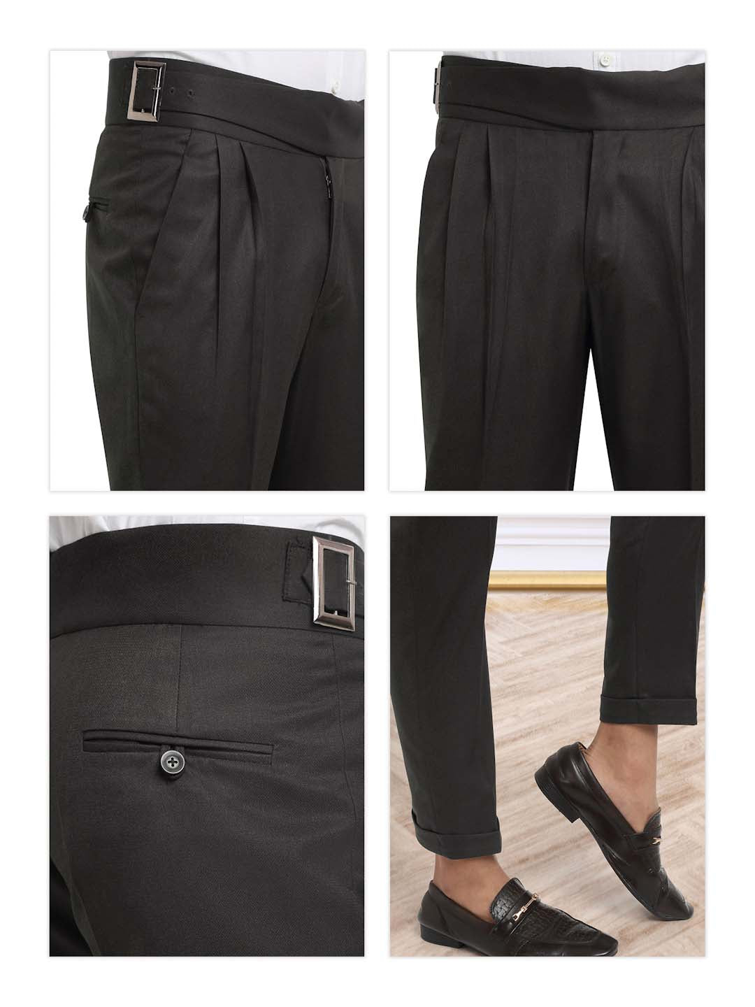 Italian Style Formal Gurkha Pant-DarkBrown