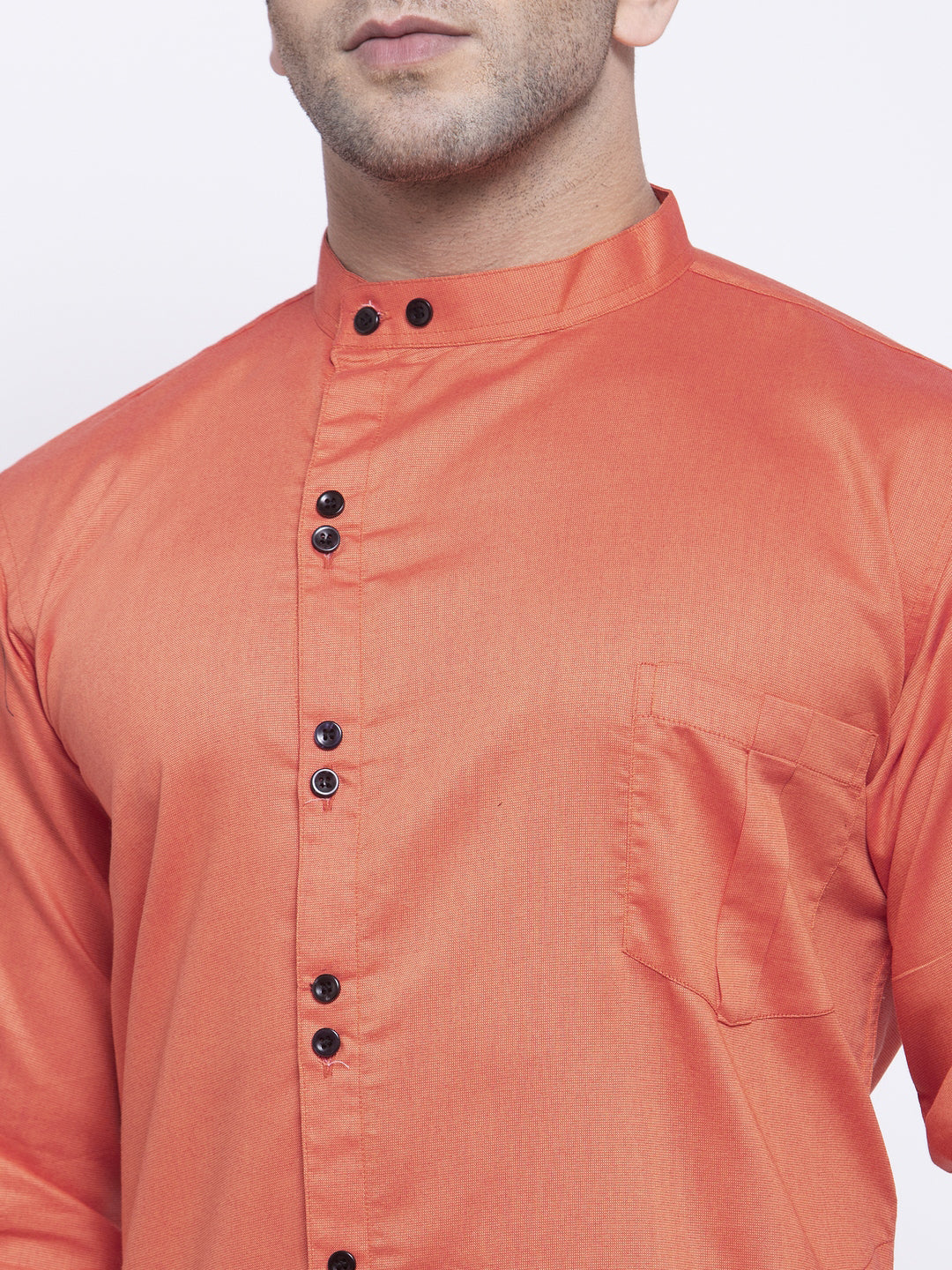 KLOTTHE Orange Cotton Solid Kurtas