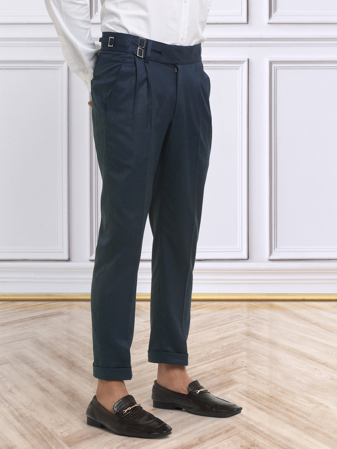 Italian Style Formal Gurkha Pant-NavyBlue