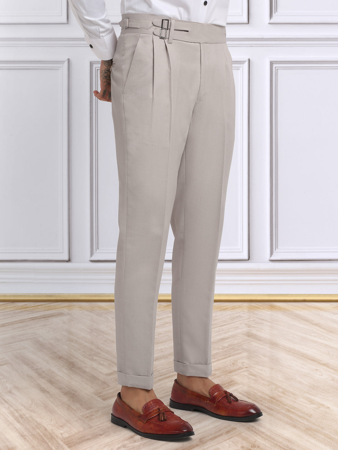 Italian Style Formal Gurkha Pant-Beige