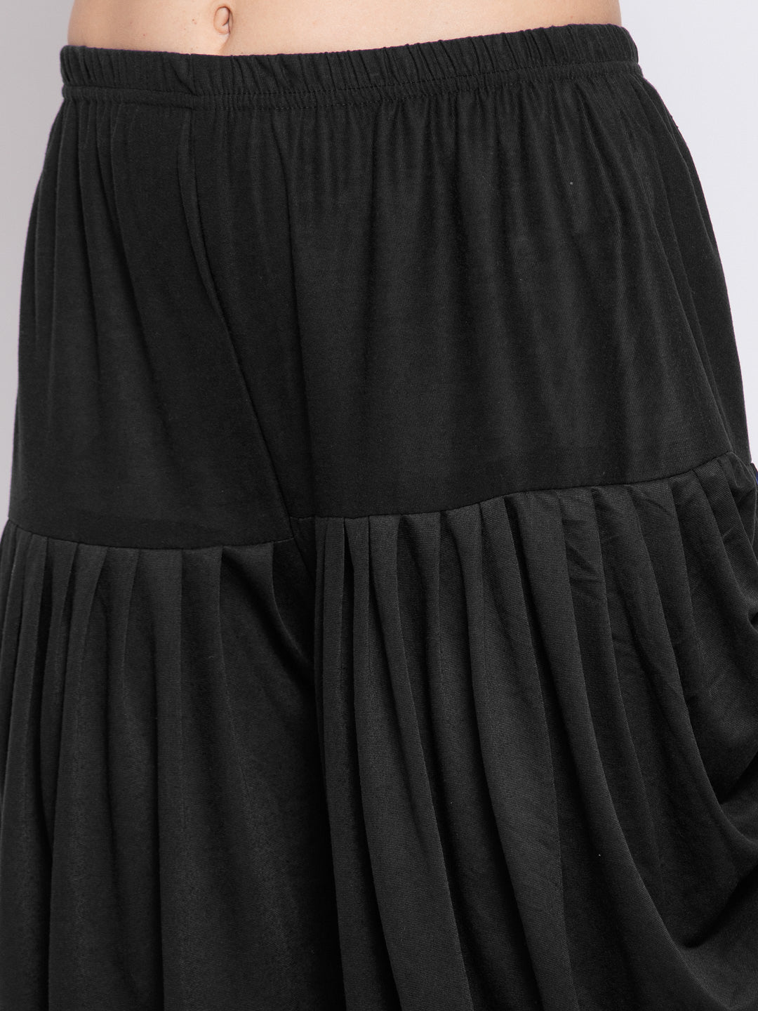 KLOTTHE Black Viscose Rayon Solid Dhoti Salwar