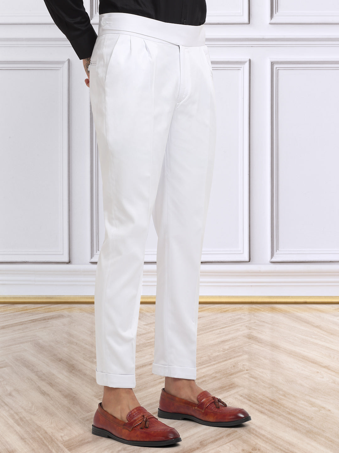 Italian Style Formal Gurkha Pant-White