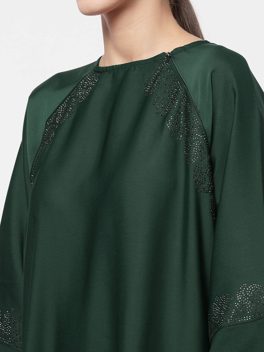 Klotthe Women Green Embellished Burqa With Scarves