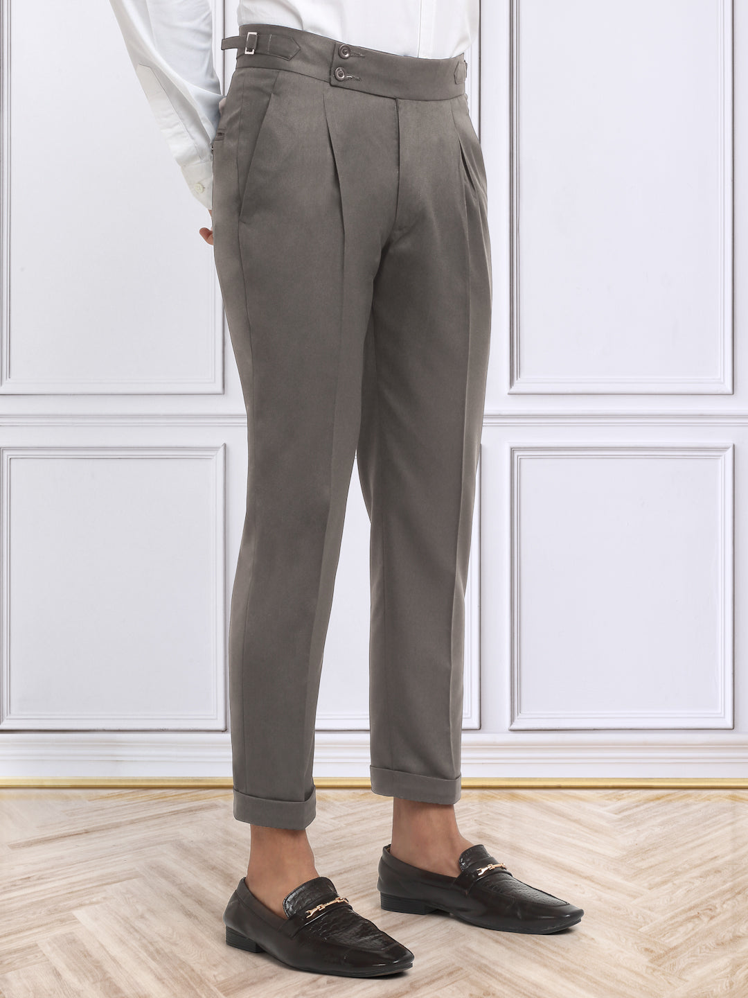 Italian Style Formal Gurkha Pant-Brown