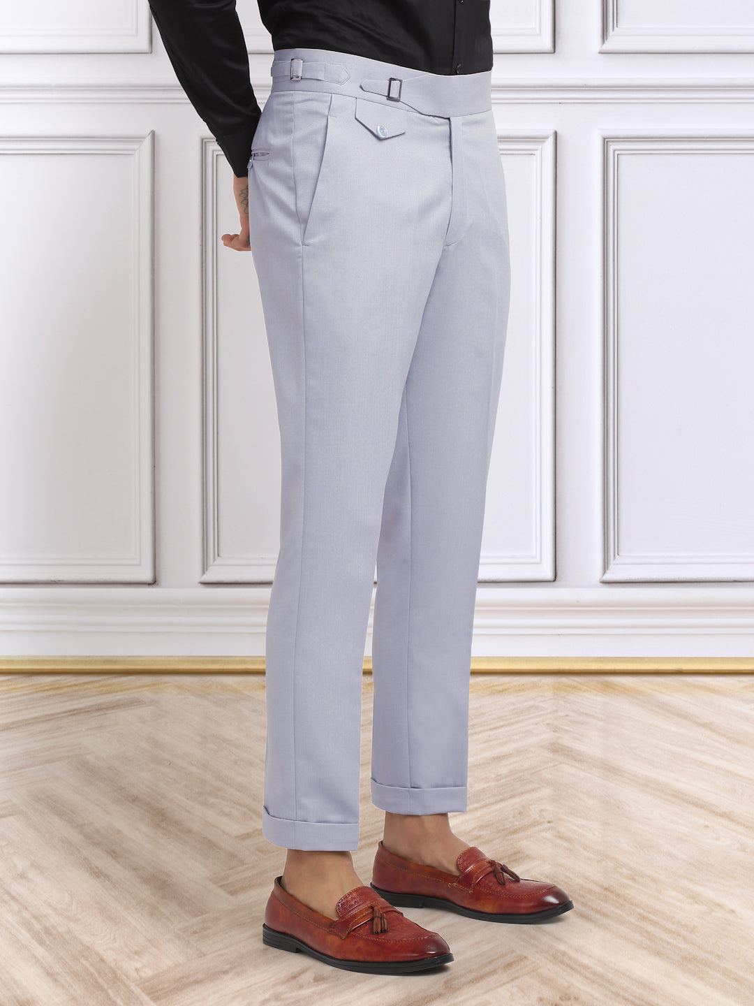 Italian Style Formal Gurkha Pant-Grey