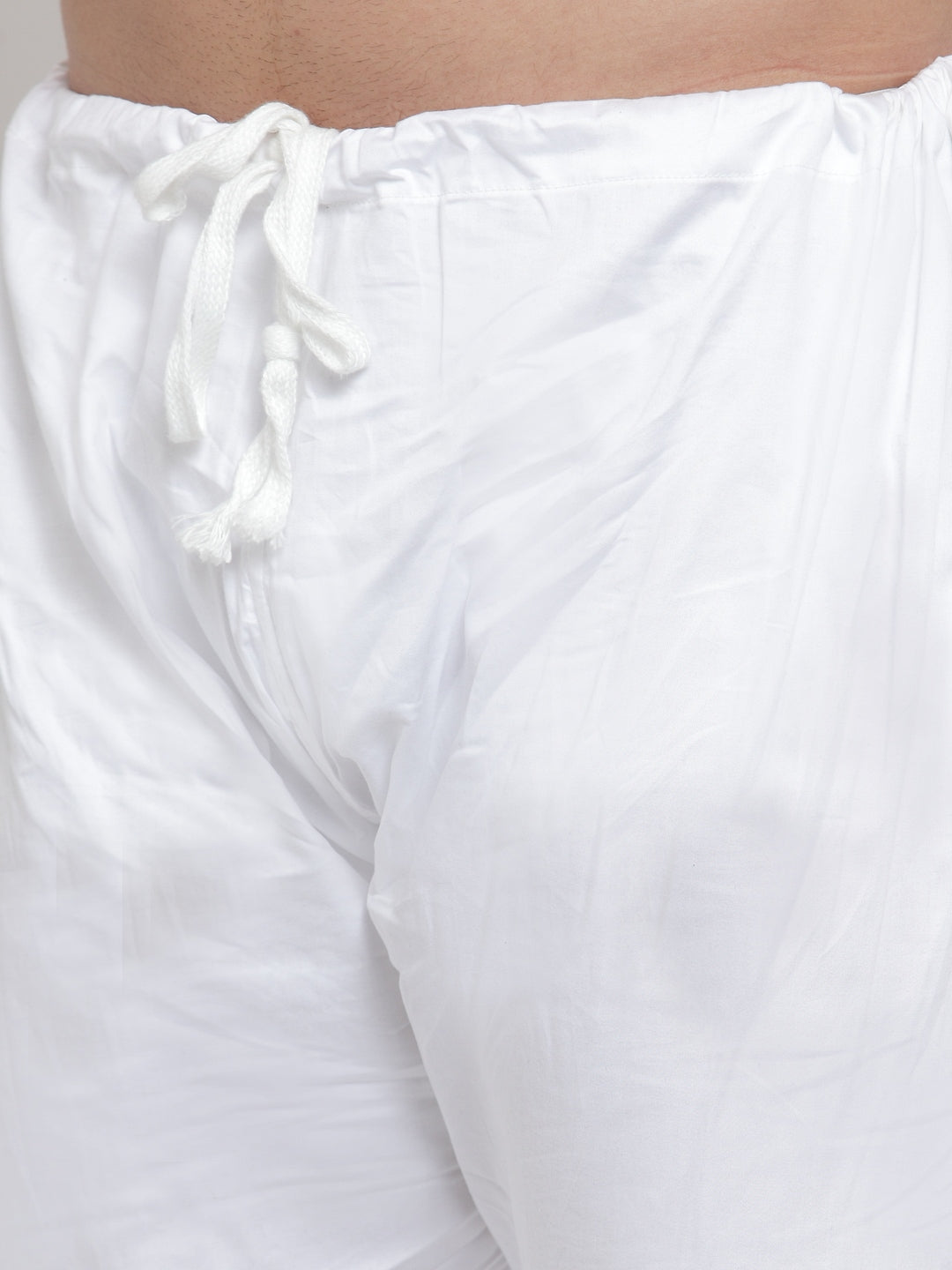 KLOTTHE White Cotton Solid Pyjama