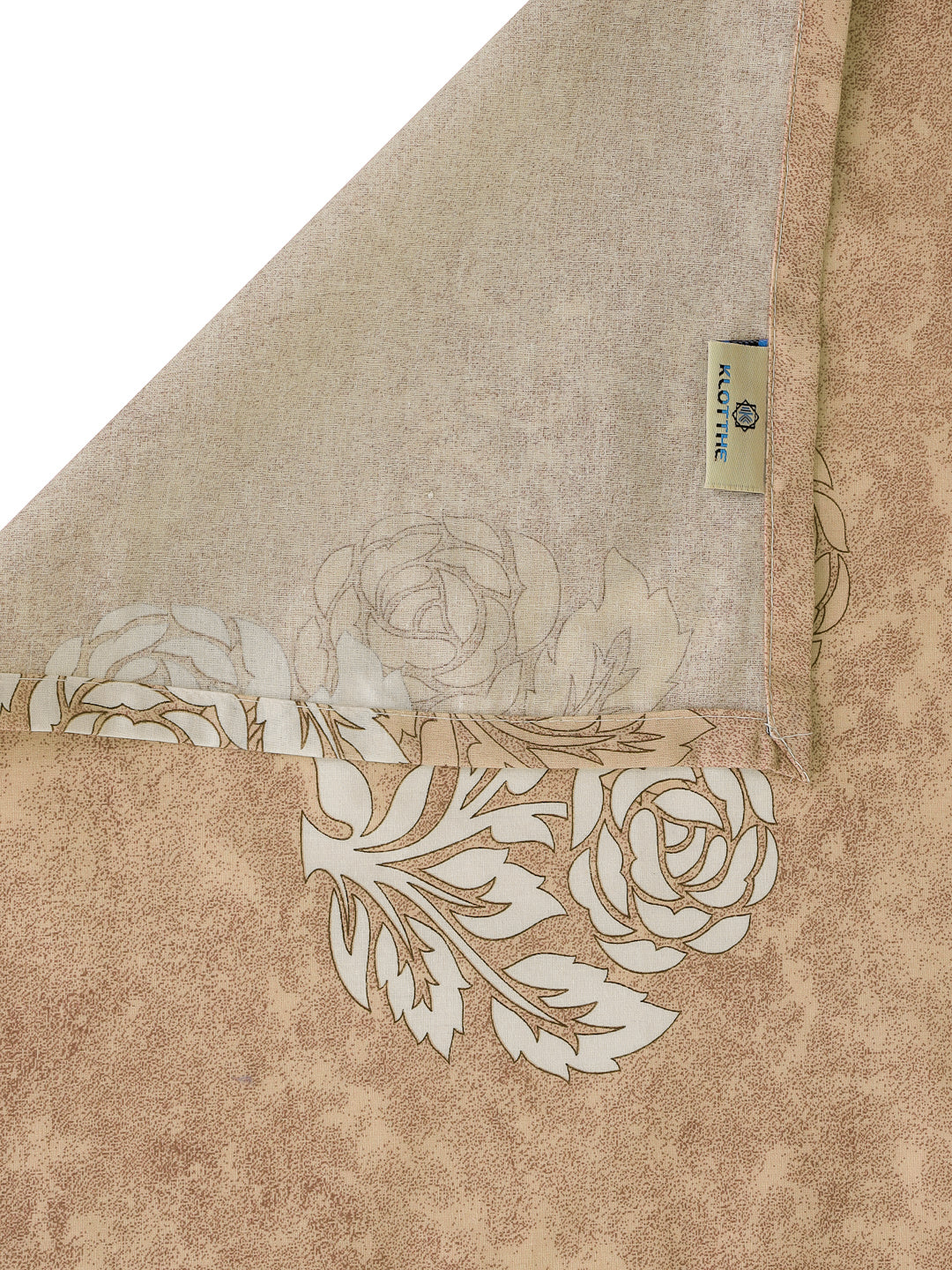 Klotthe Beige Floral 400 TC Pure Cotton Single Bedsheet Set in Book Fold Packing