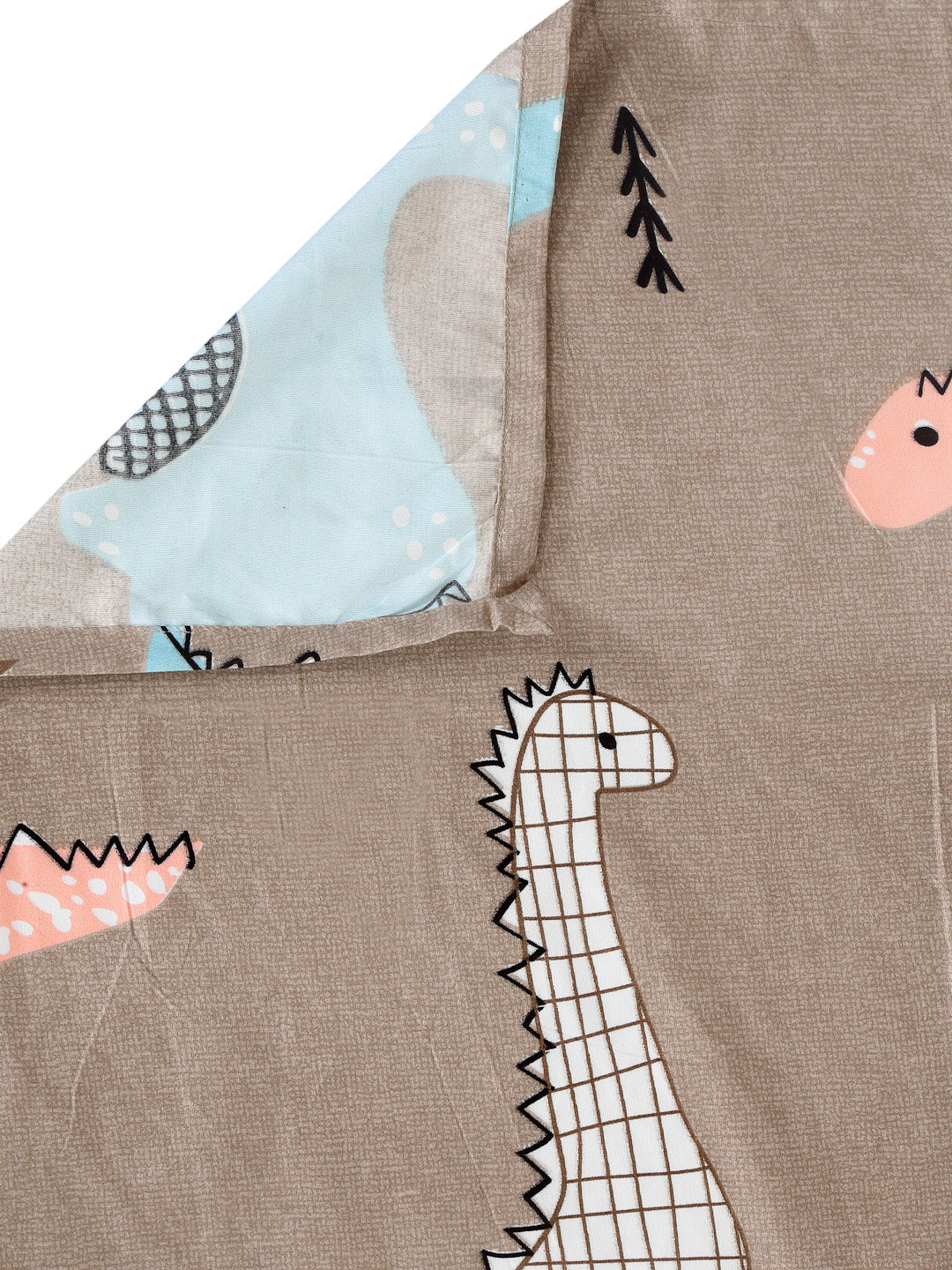 Special Kid's Edition Dinosaur Brown King Size Bed Sheet Set with 2 Pillow Covers by Klotthe® (250X220 cm)