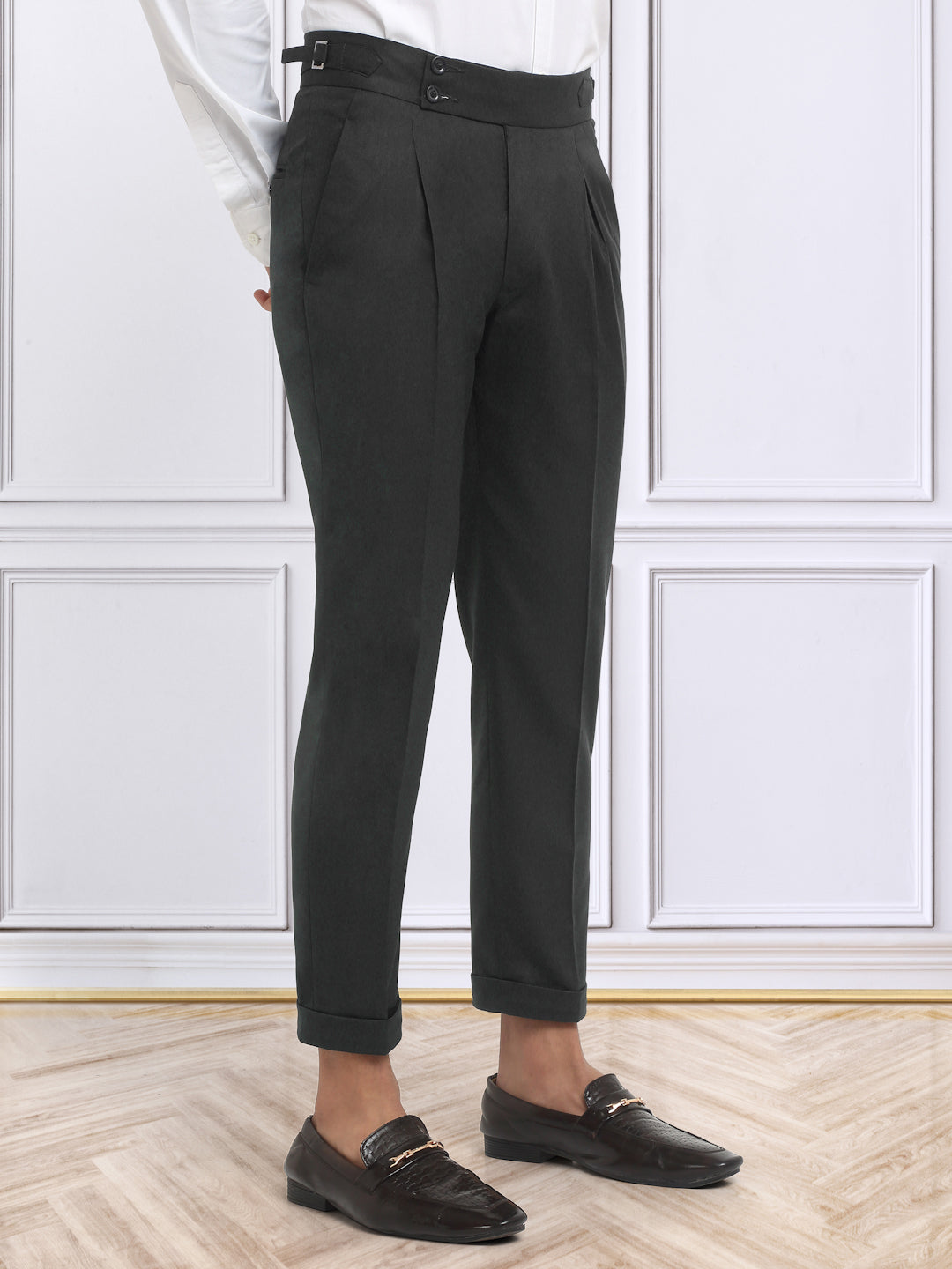 Italian Style Formal Gurkha Pant-Black