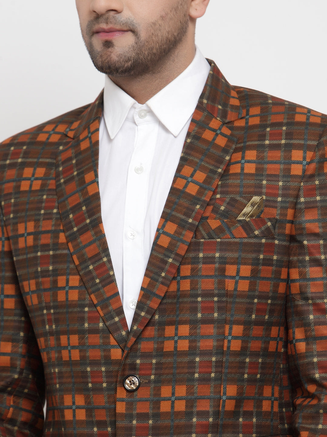 KLOTTHE Multi Wool Blend Checked Blazer