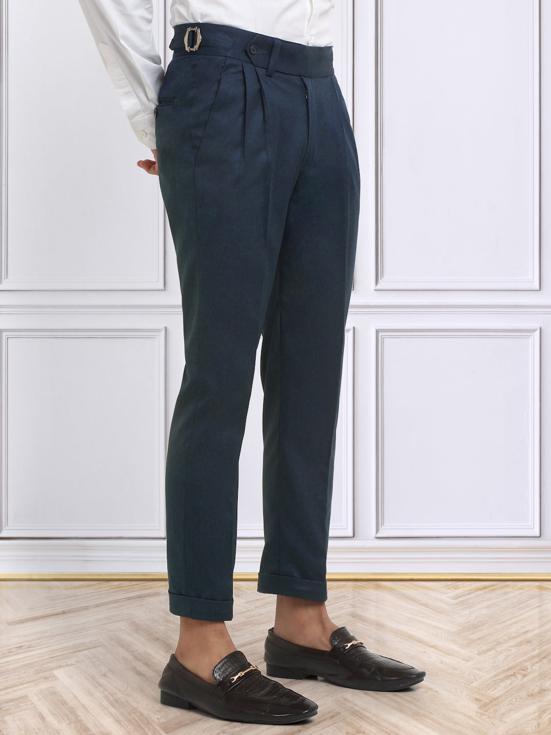 Italian Style Formal Gurkha Pant-NavyBlue