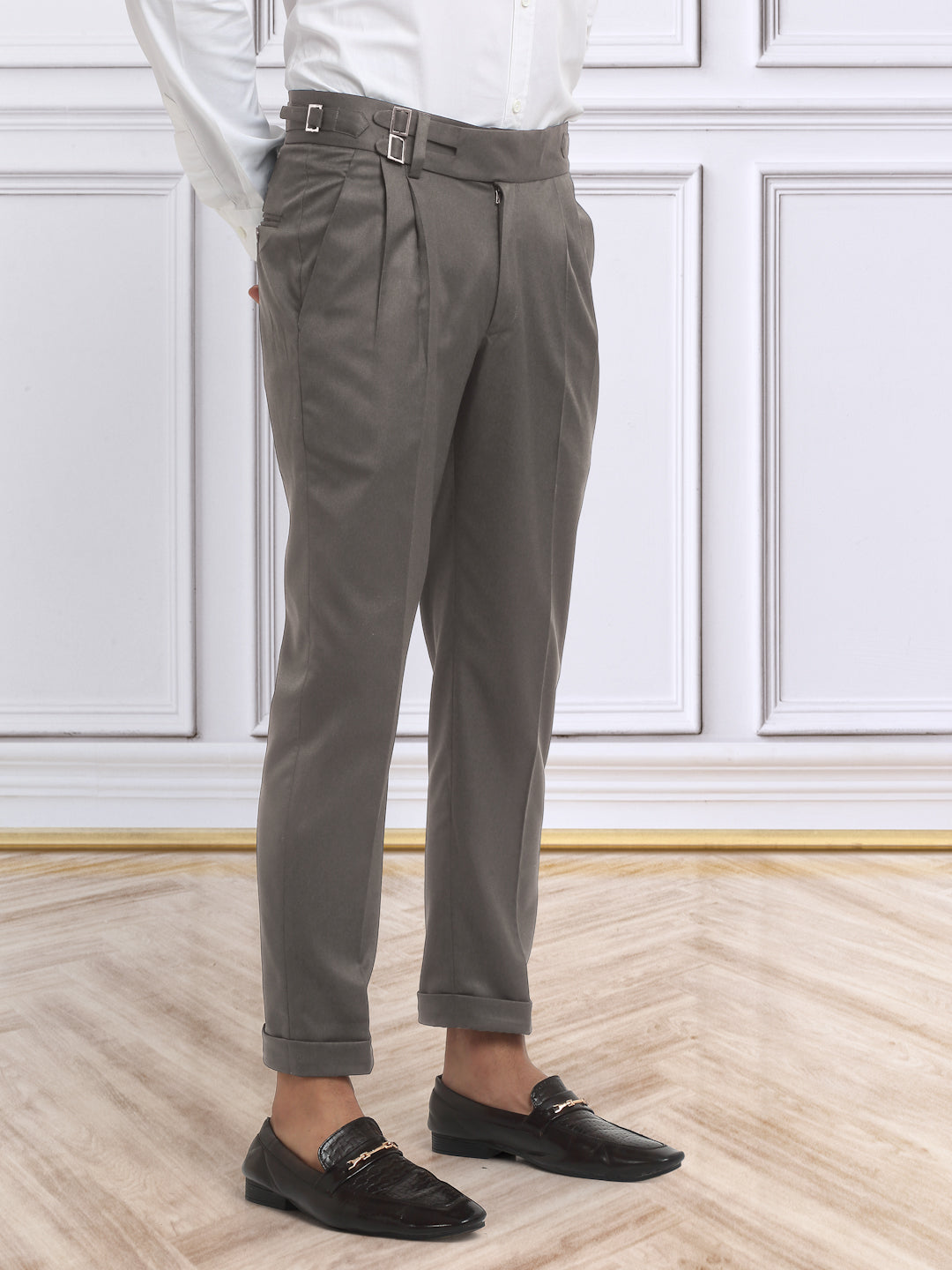 Italian Style Formal Gurkha Pant-Brown