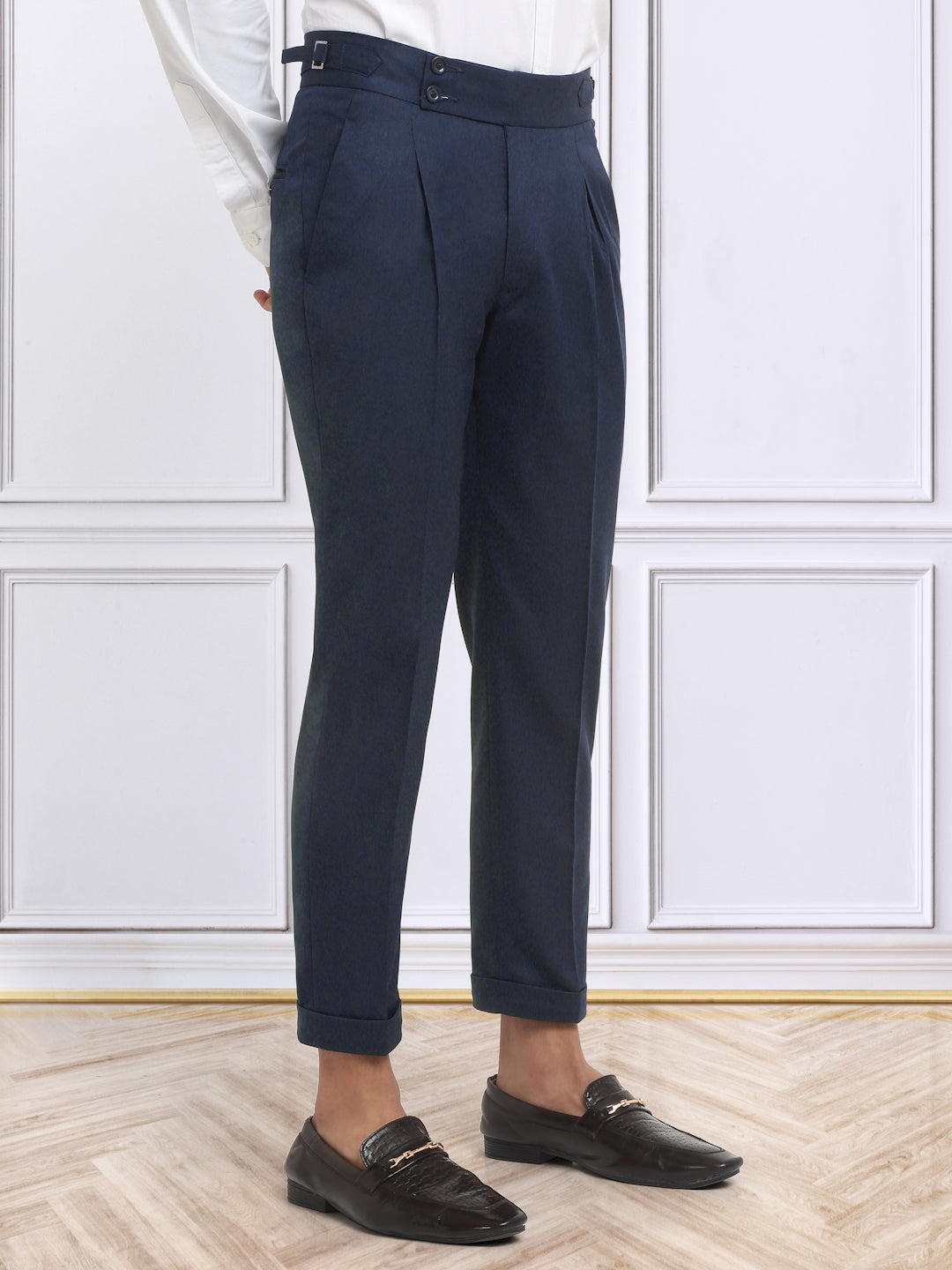 Italian Style Formal Gurkha Pant-NavyBlue