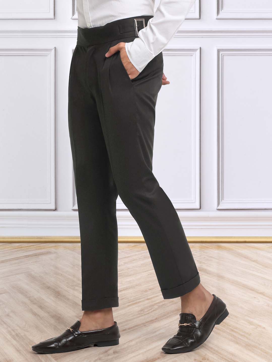 Italian Style Formal Gurkha Pant-DarkBrown