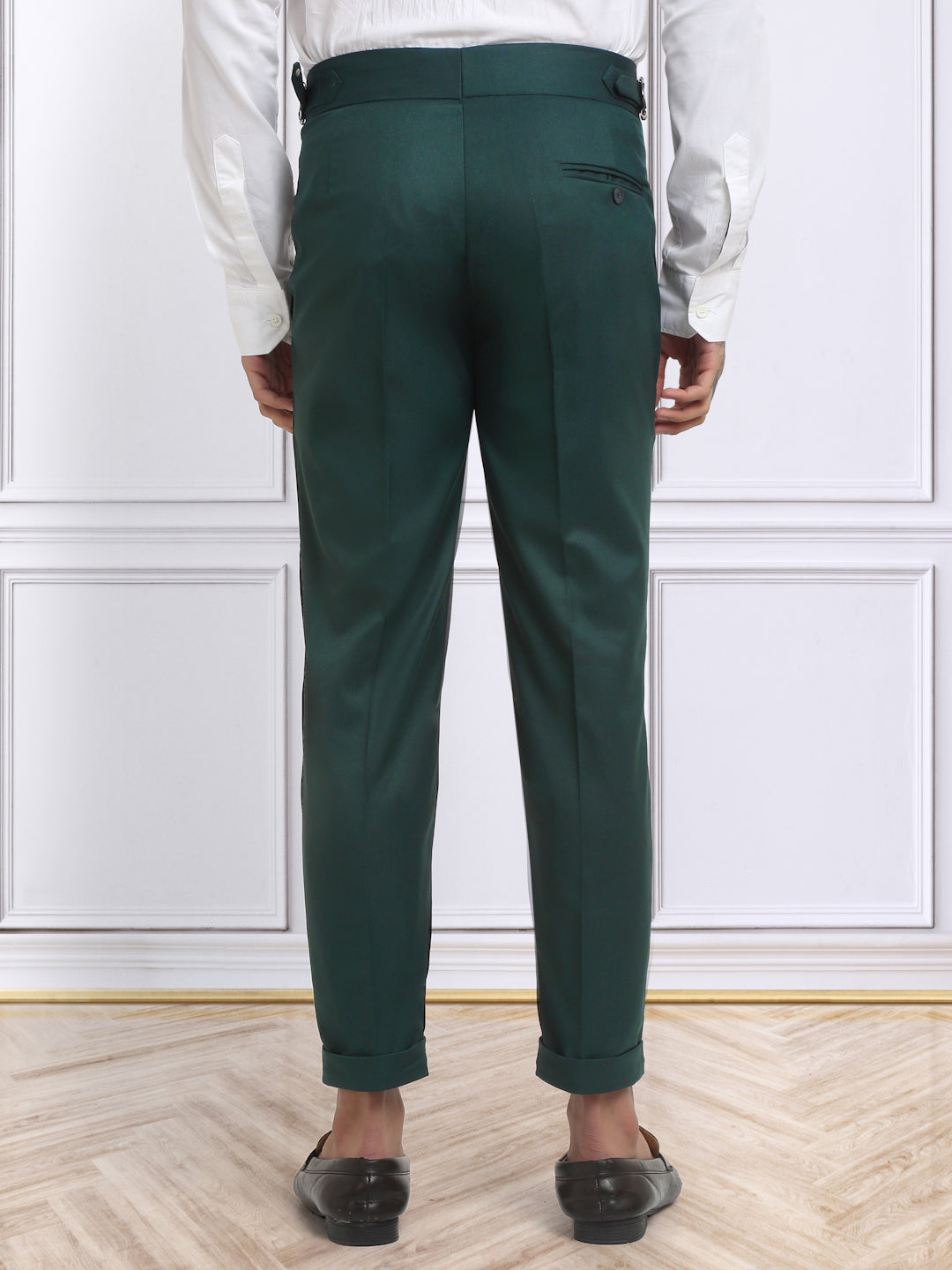 Italian Style Formal Gurkha Pant-BottleGreen