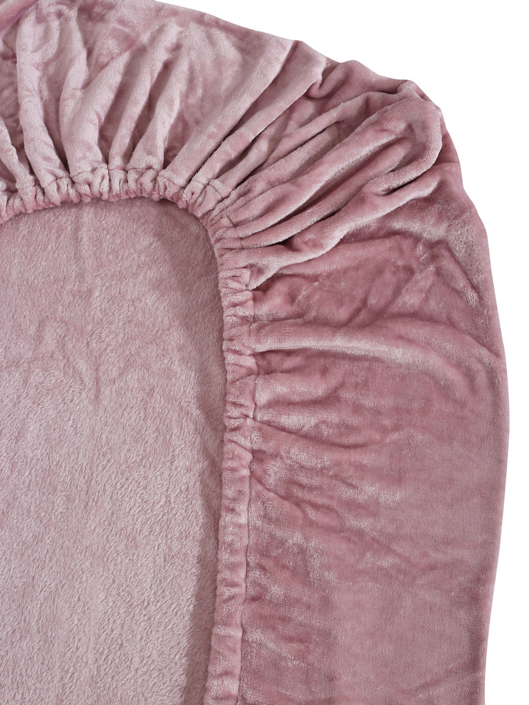 Klotthe Light Pink Solid Woolen Mild Winter Double King Bedding Set