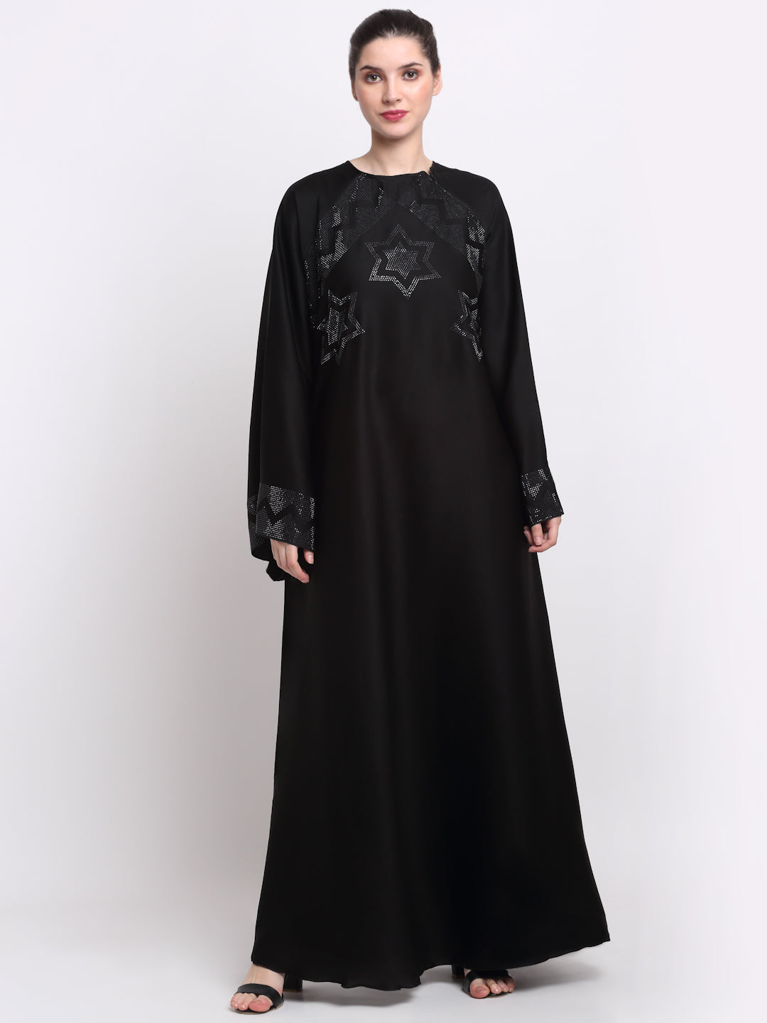 Klotthe Women Black Solid Burqa with Scarf