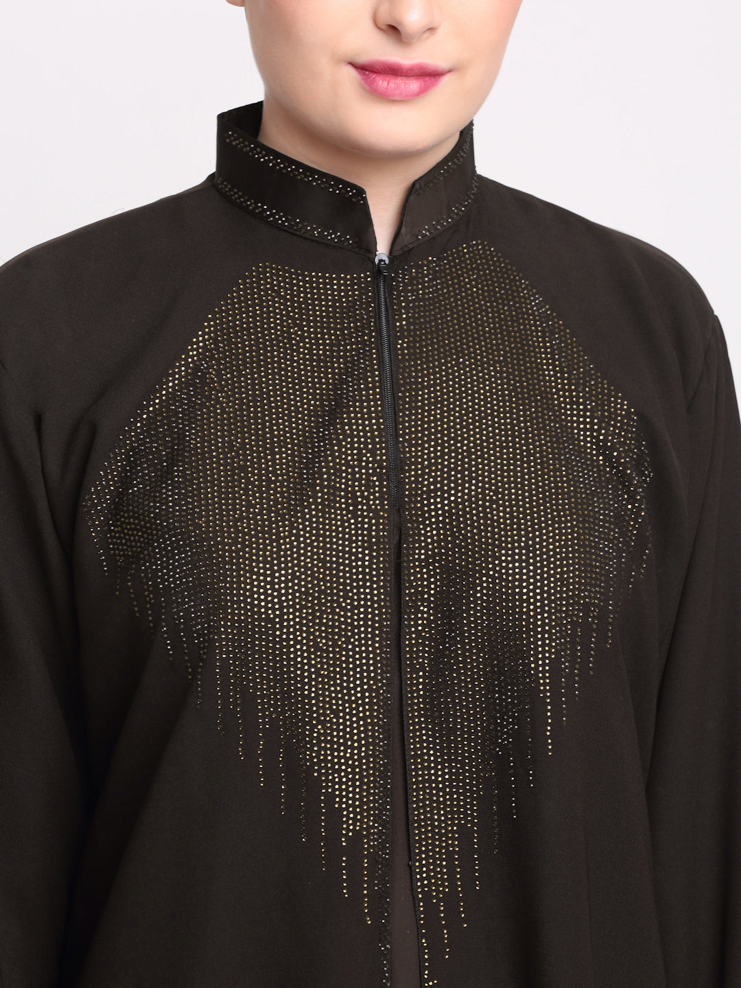 Klotthe Women Brown Embellished Burqa With Scarves