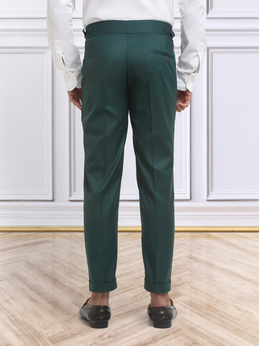 Italian Style Formal Gurkha Pant-BottleGreen