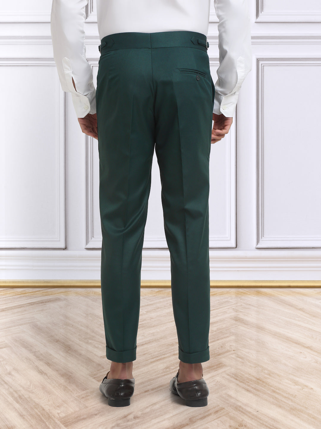 Italian Style Formal Gurkha Pant-BottleGreen