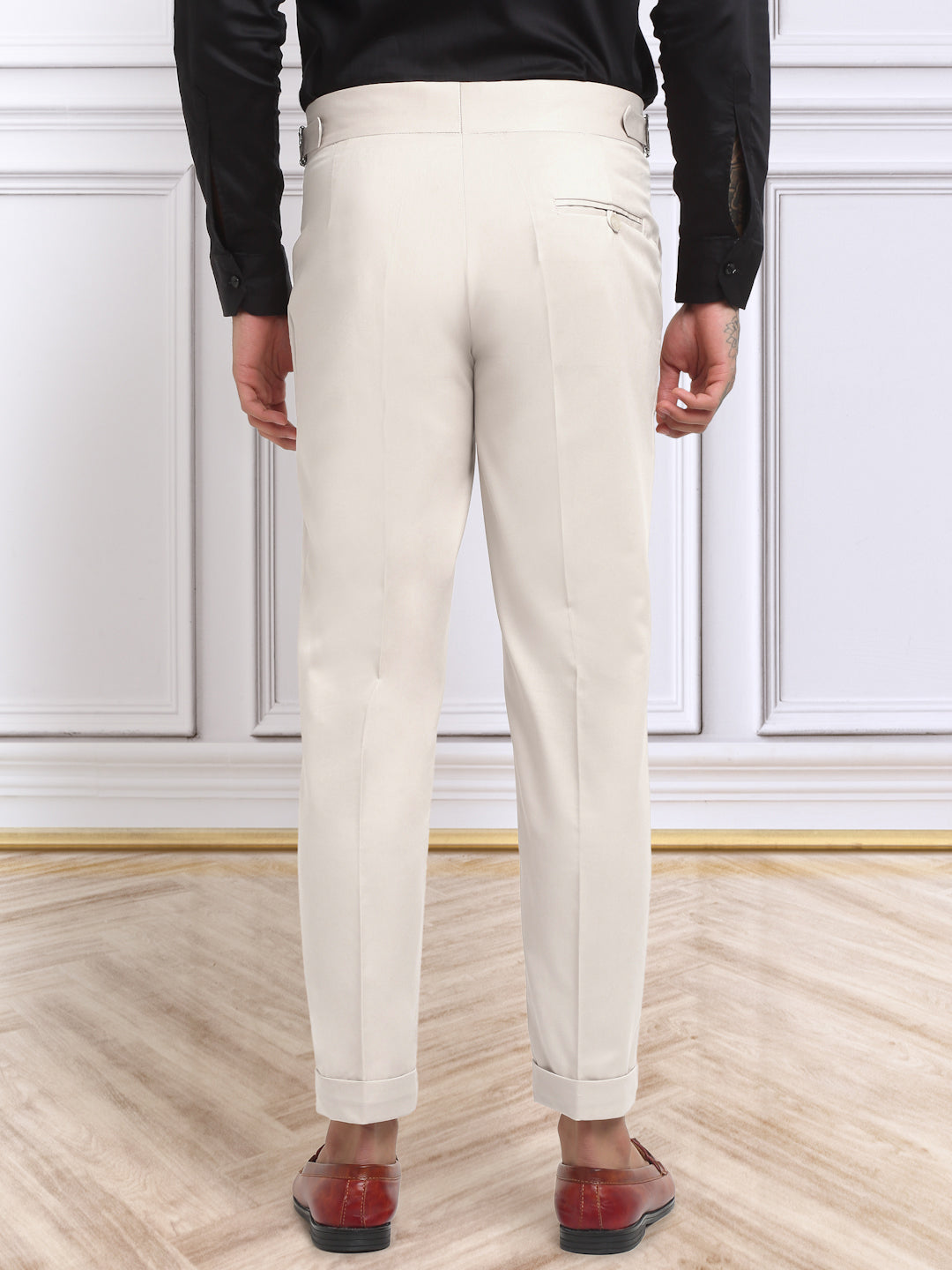 Italian Style Formal Gurkha Pant-Cream