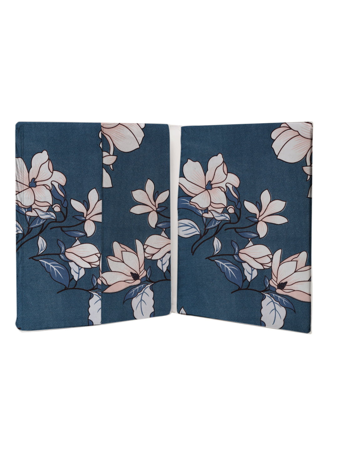 Klotthe Blue Floral 300 TC Cotton Blend Double Bedsheet Set in Book Fold Packing