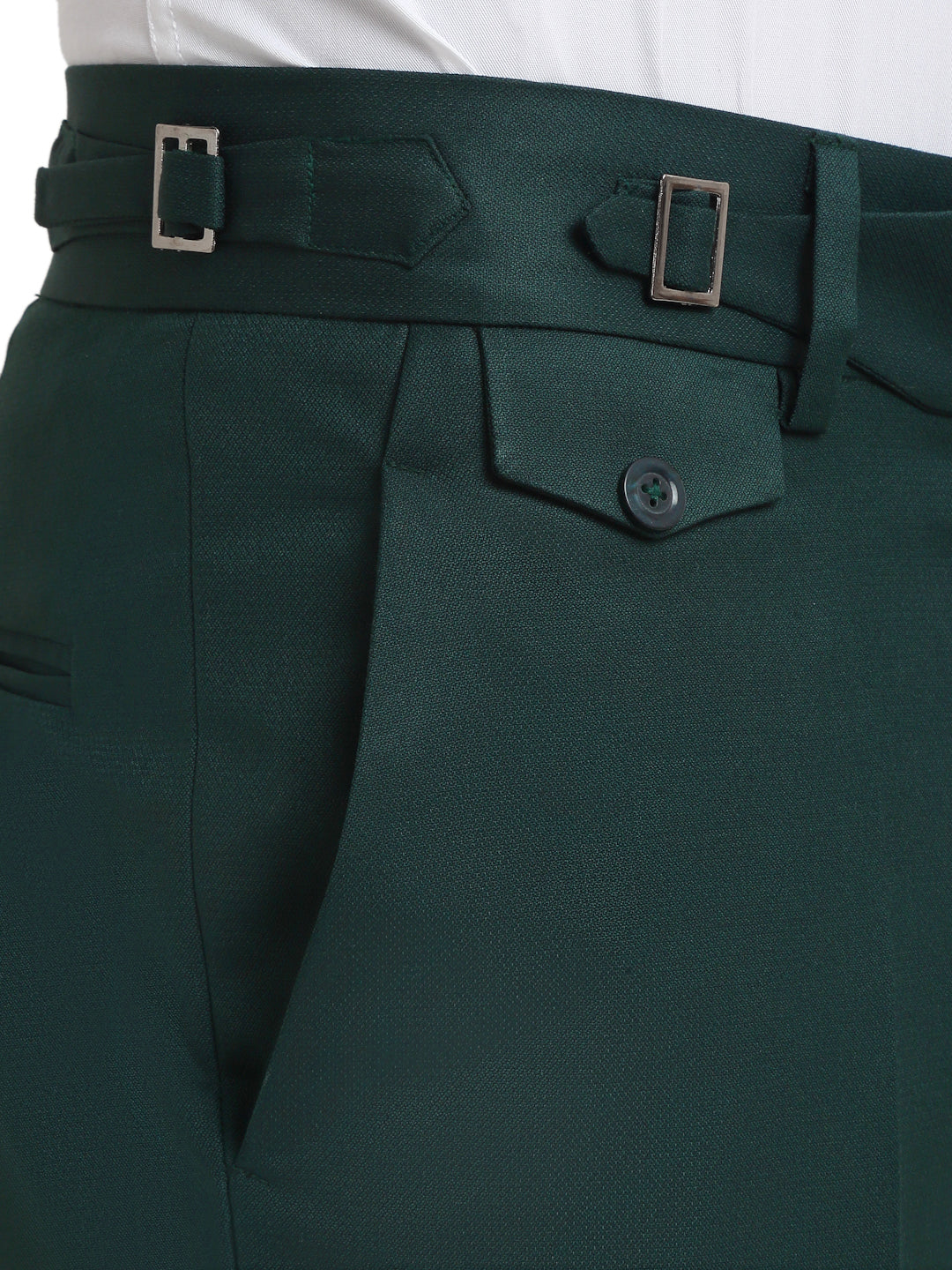 Italian Style Formal Gurkha Pant-BottleGreen